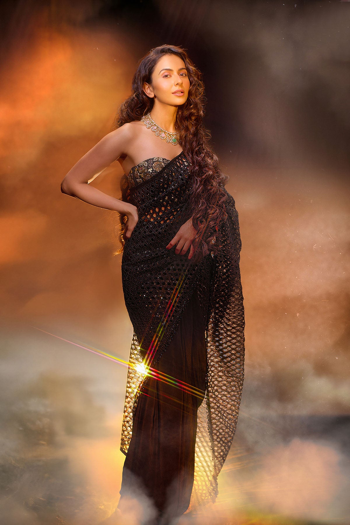 Rakul preet in Ullas saree set