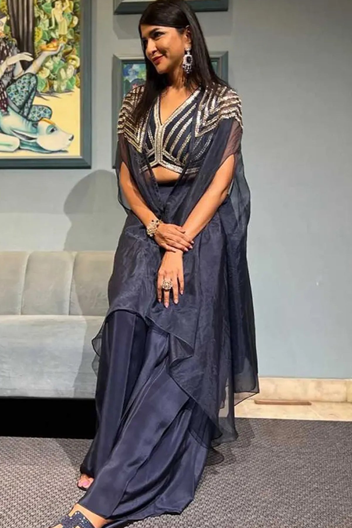 Buy Toyhaar - Grey Crop And Pallazo Set | Nidhika Shekhar