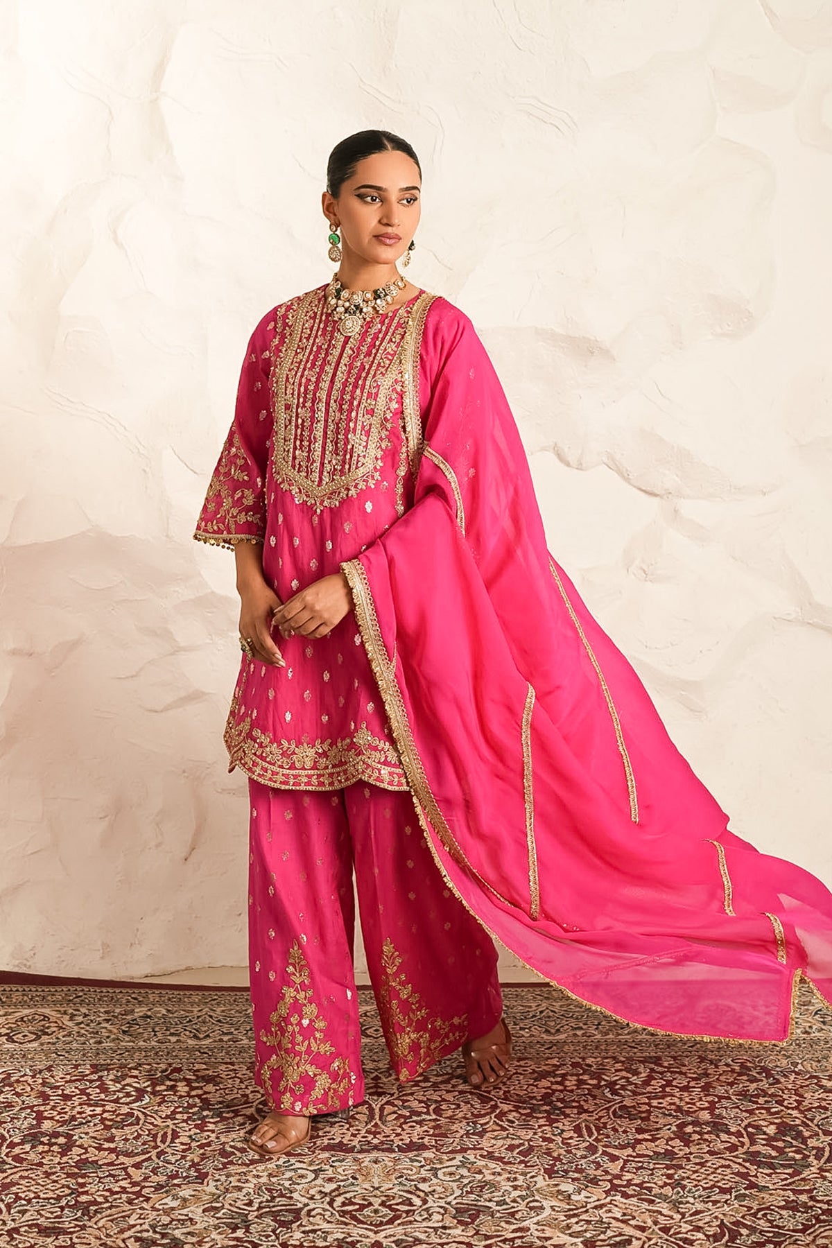Kesar Gulabi Kurta Set