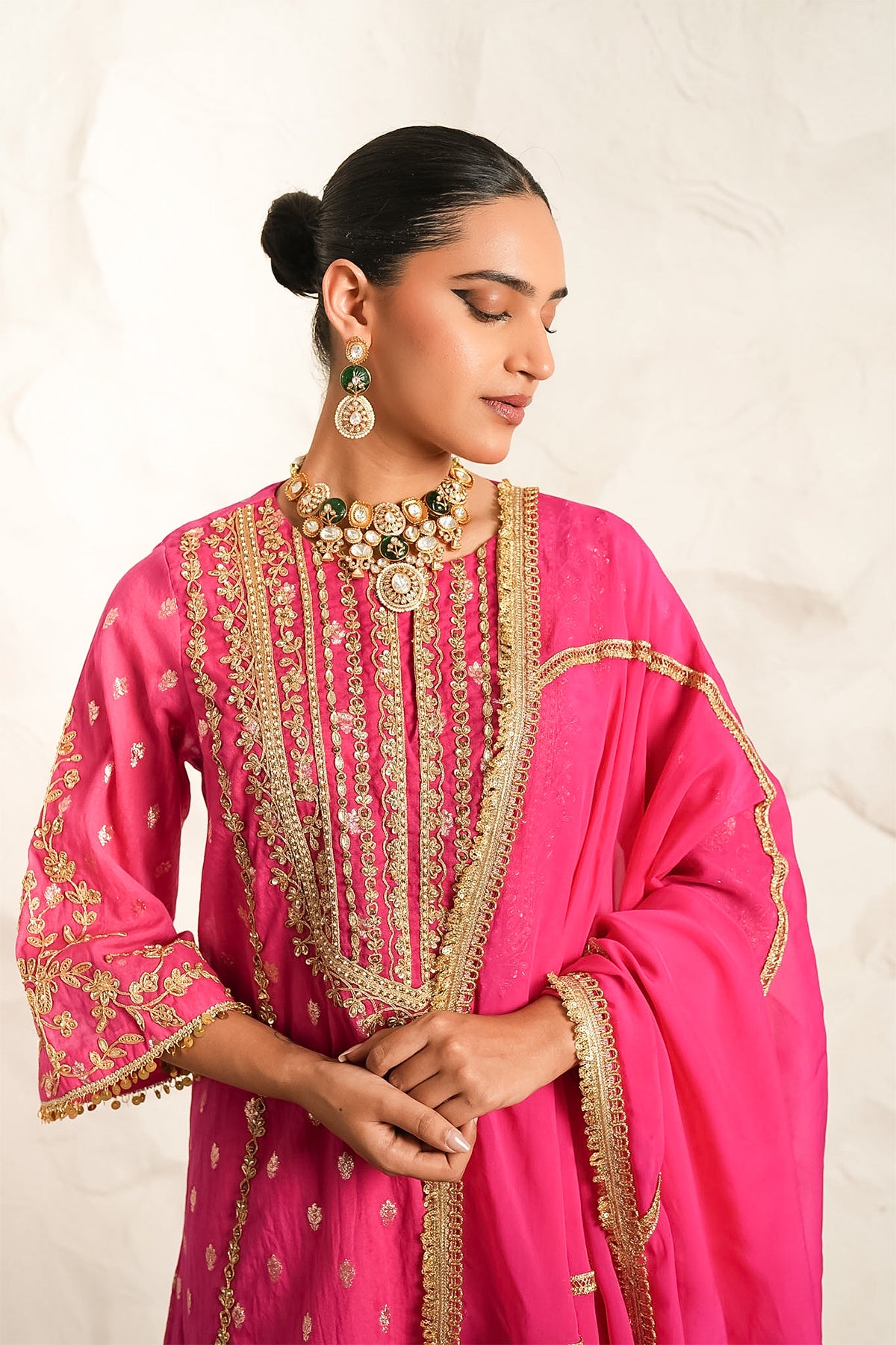 Kesar Gulabi Kurta Set