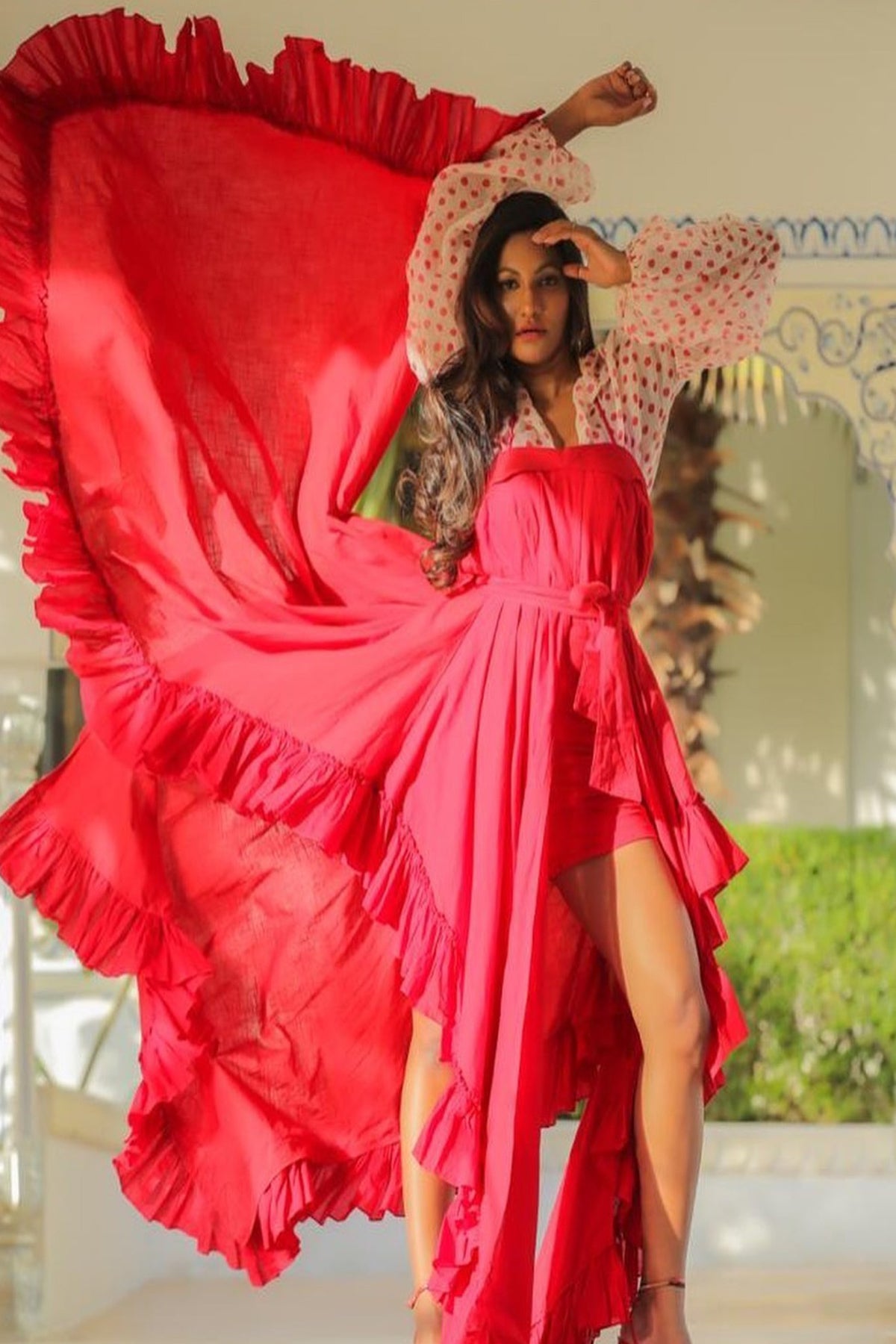 Buy Women's Designer Red Tube Dress Set | Nidhika Shekhar