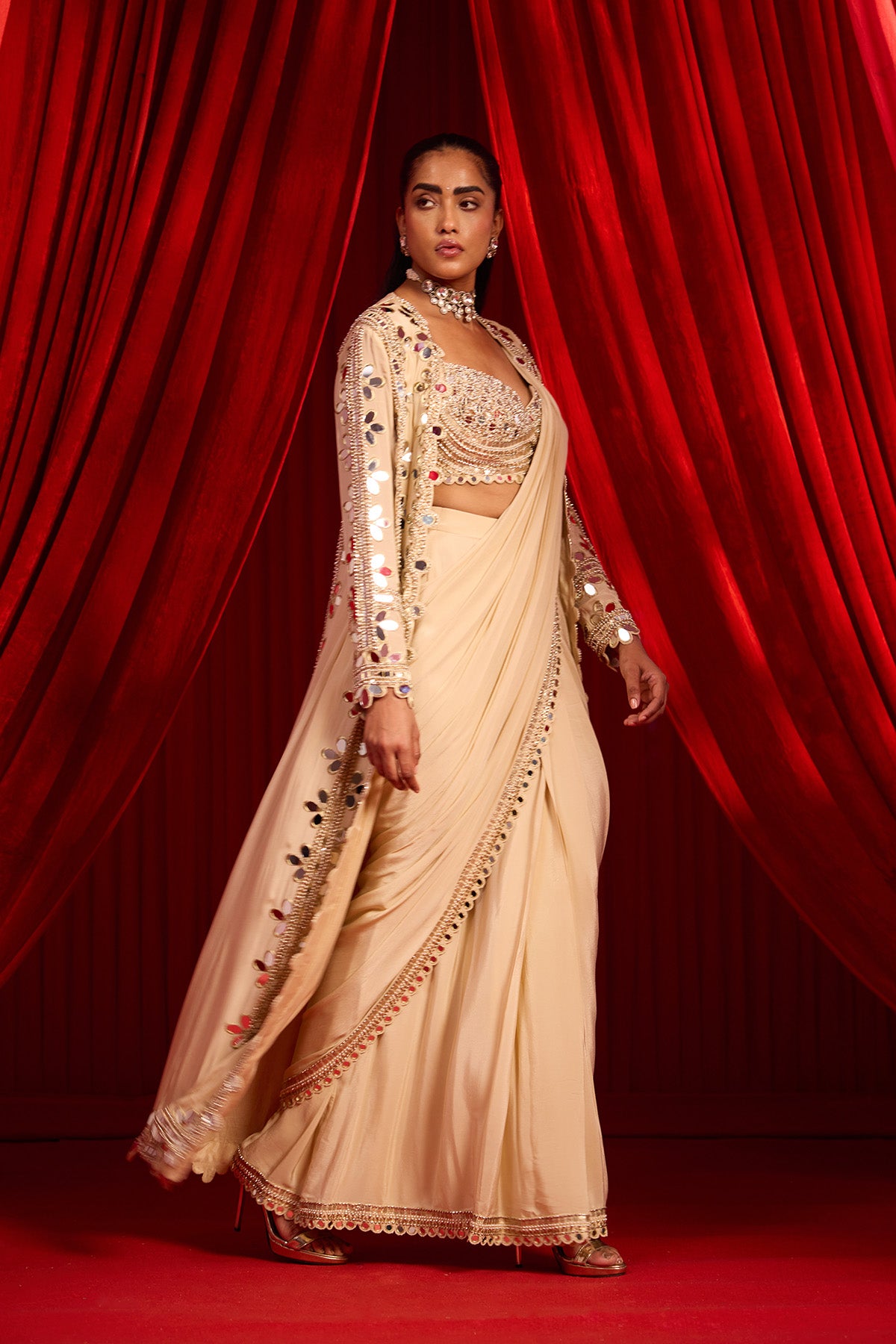 SUNHERI ANVAYA SAREE SET