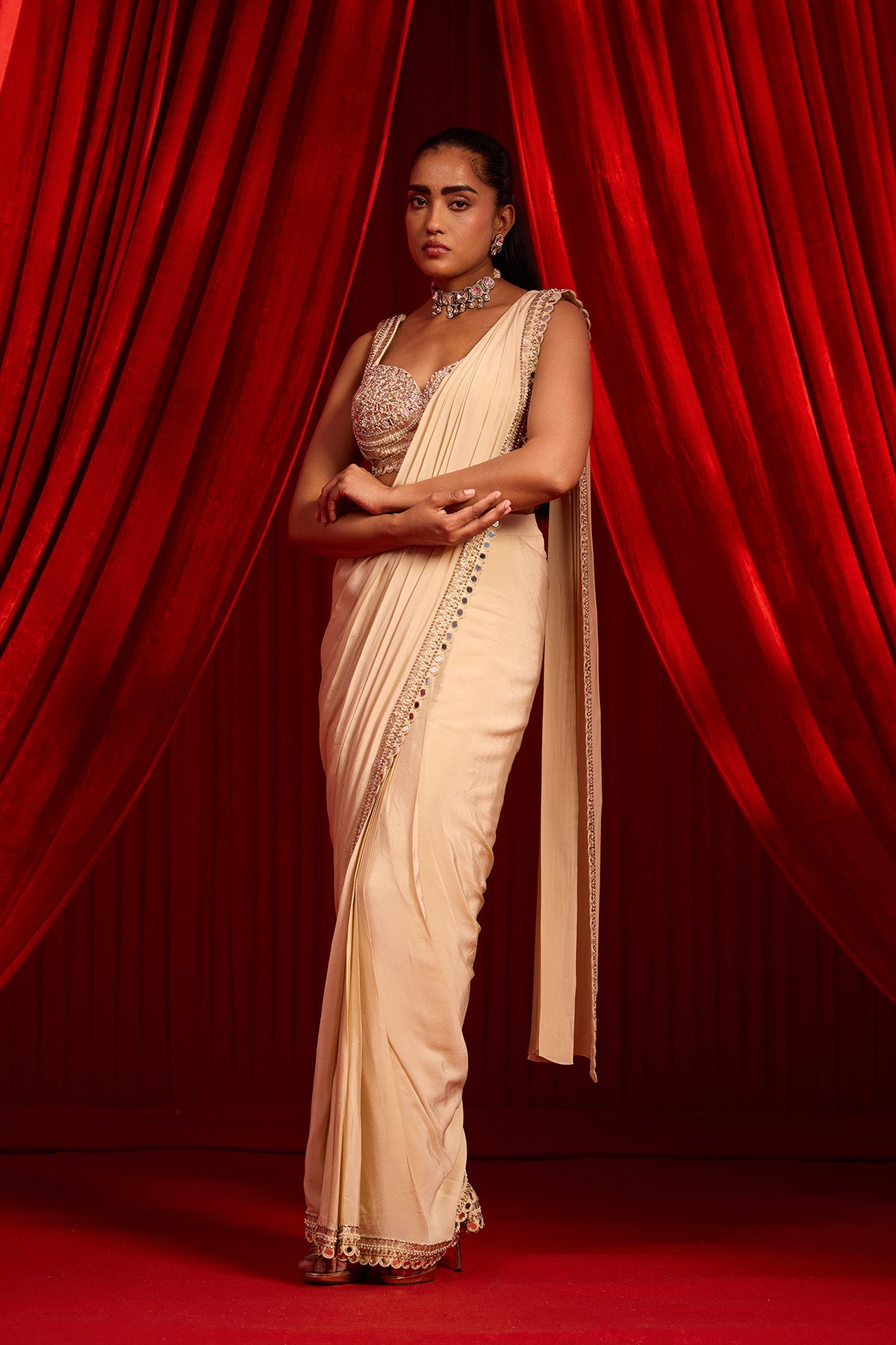 SUNHERI ANVAYA SAREE SET
