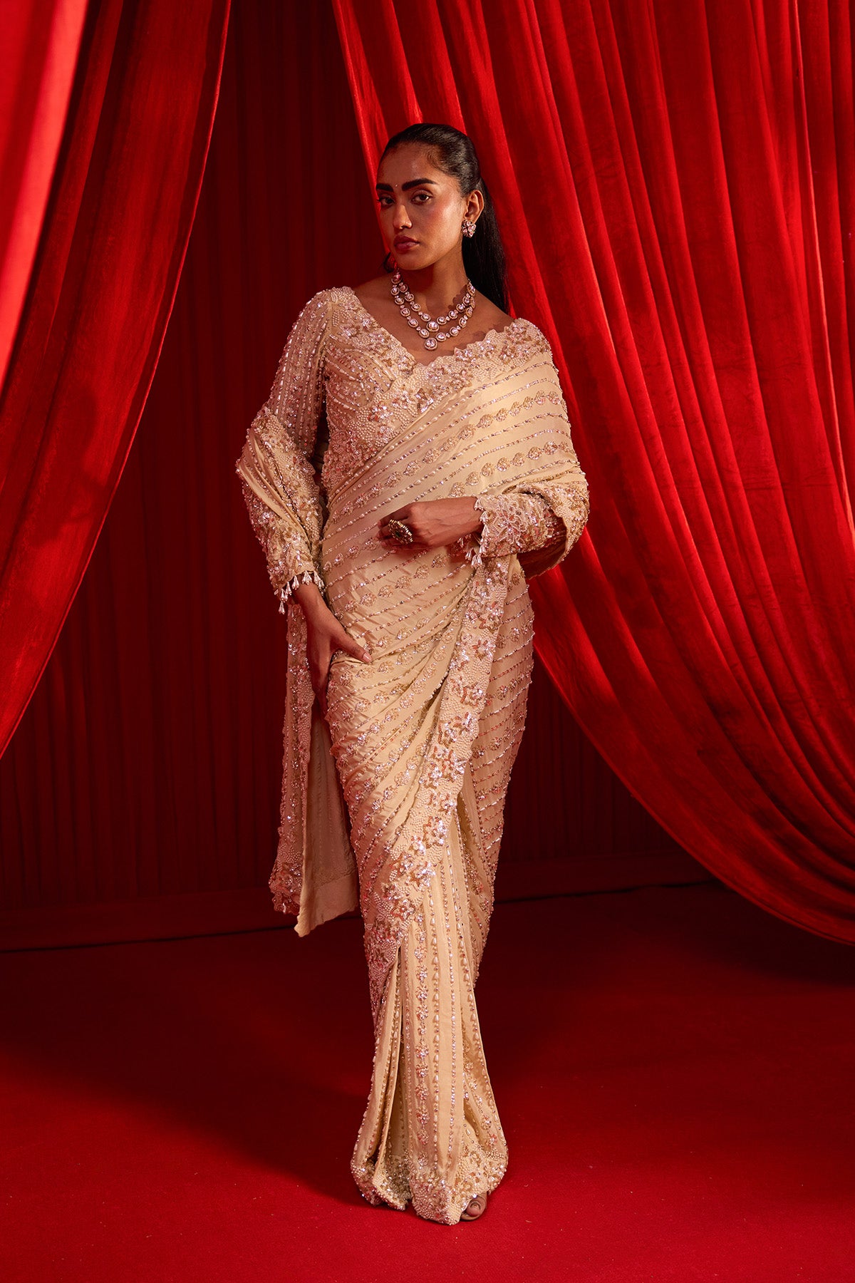 SUNHERI ANVAYA SAREE SET