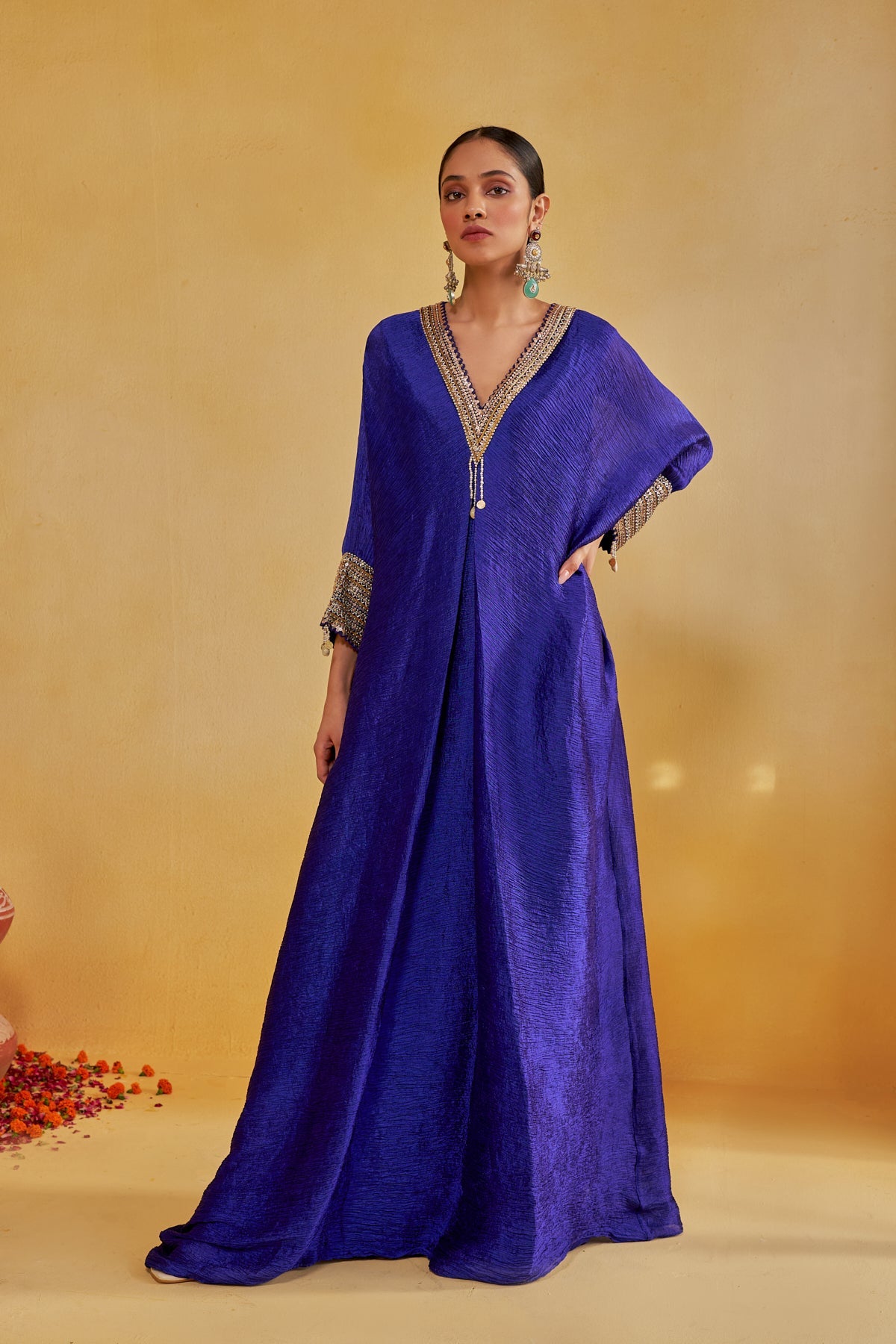 fitted lace wedding dress BOHEMIAN BLACK/SILVER, PURPLE SILK METALLIC KAFTAN DRESS – 73LONDON