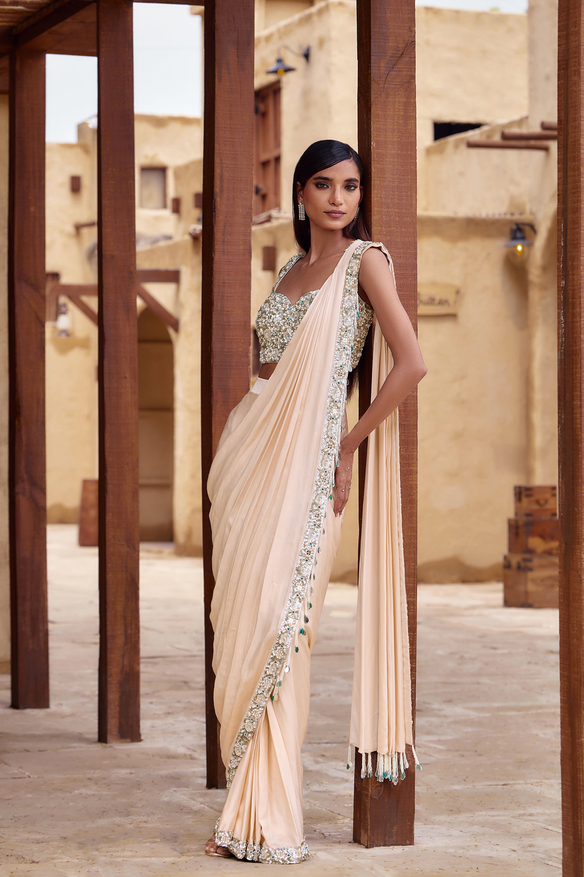 KUMUDINI DRAPED SAREE SET