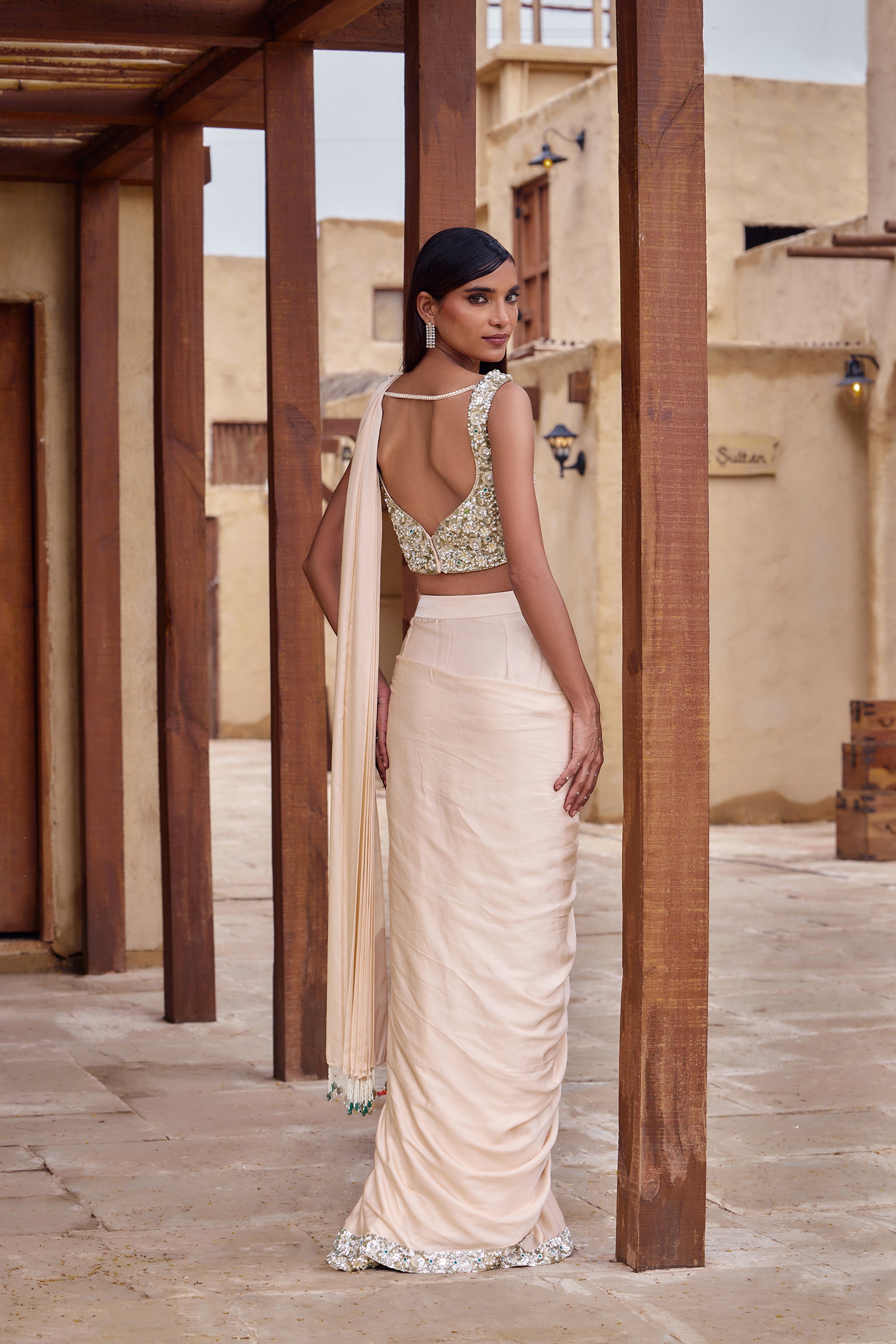 KUMUDINI DRAPED SAREE SET