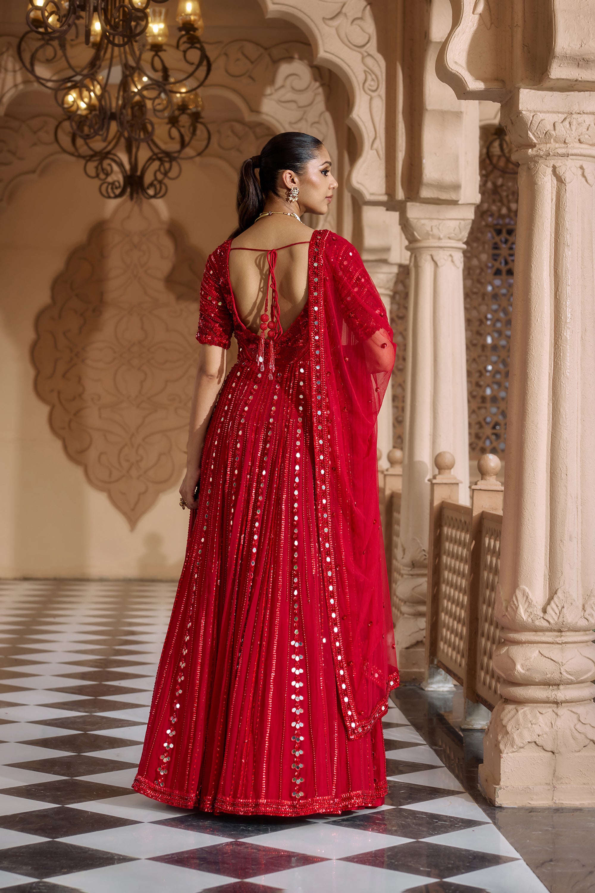 RAKTAMBARA ANARKALI LEHENGA SET