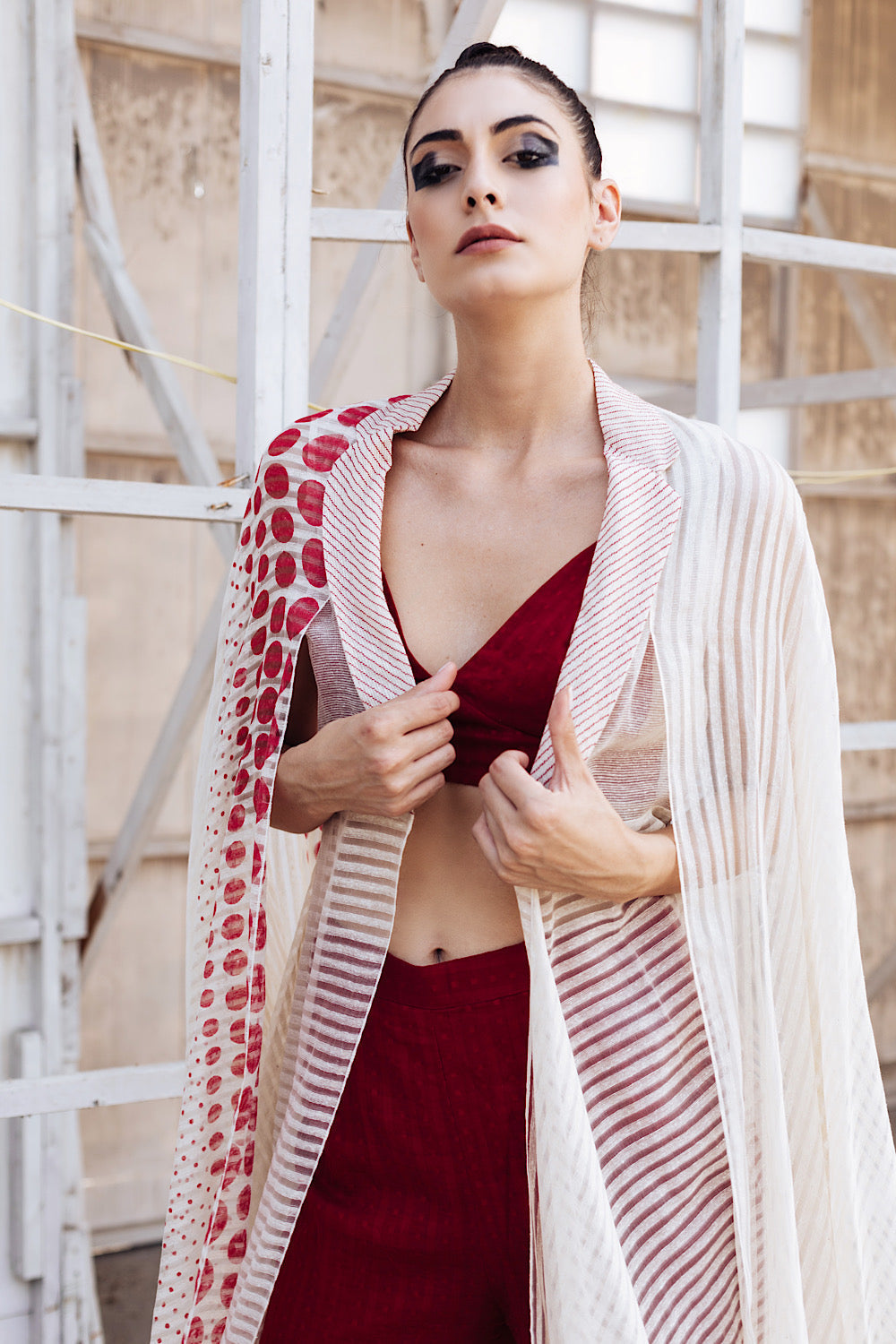 Buy Women's Red phase Indowestern Set | Nidhika Shekhar