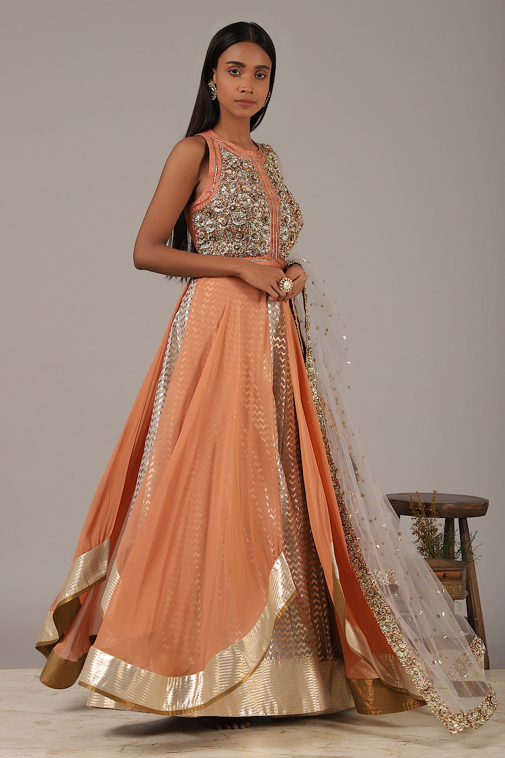 Buy Designer Halter Neck Drape Lehenga Set | Nidhika Shekhar