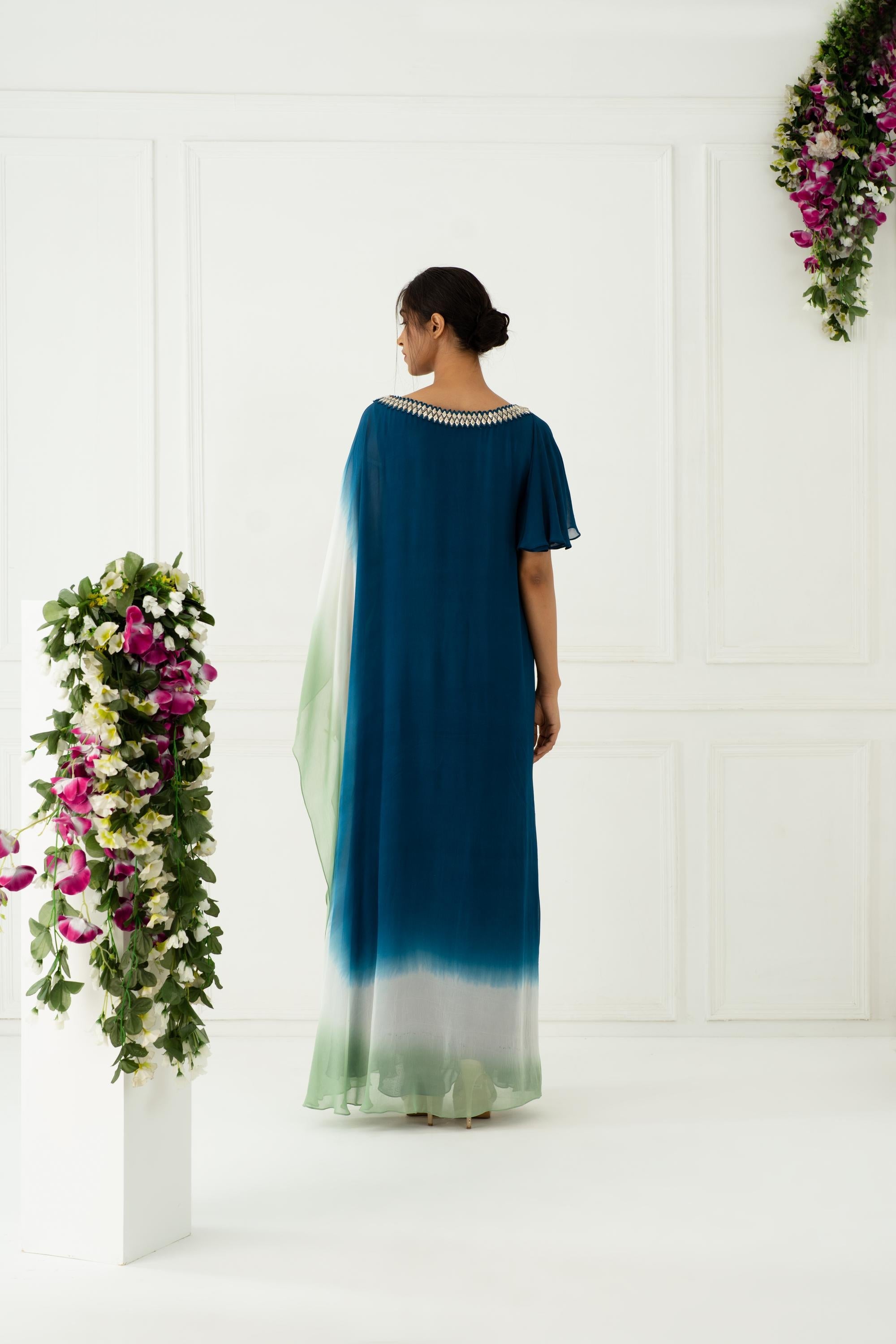 Buy Women's Olive Kaftan One-shoulder Dress | Nidhika Shekhar