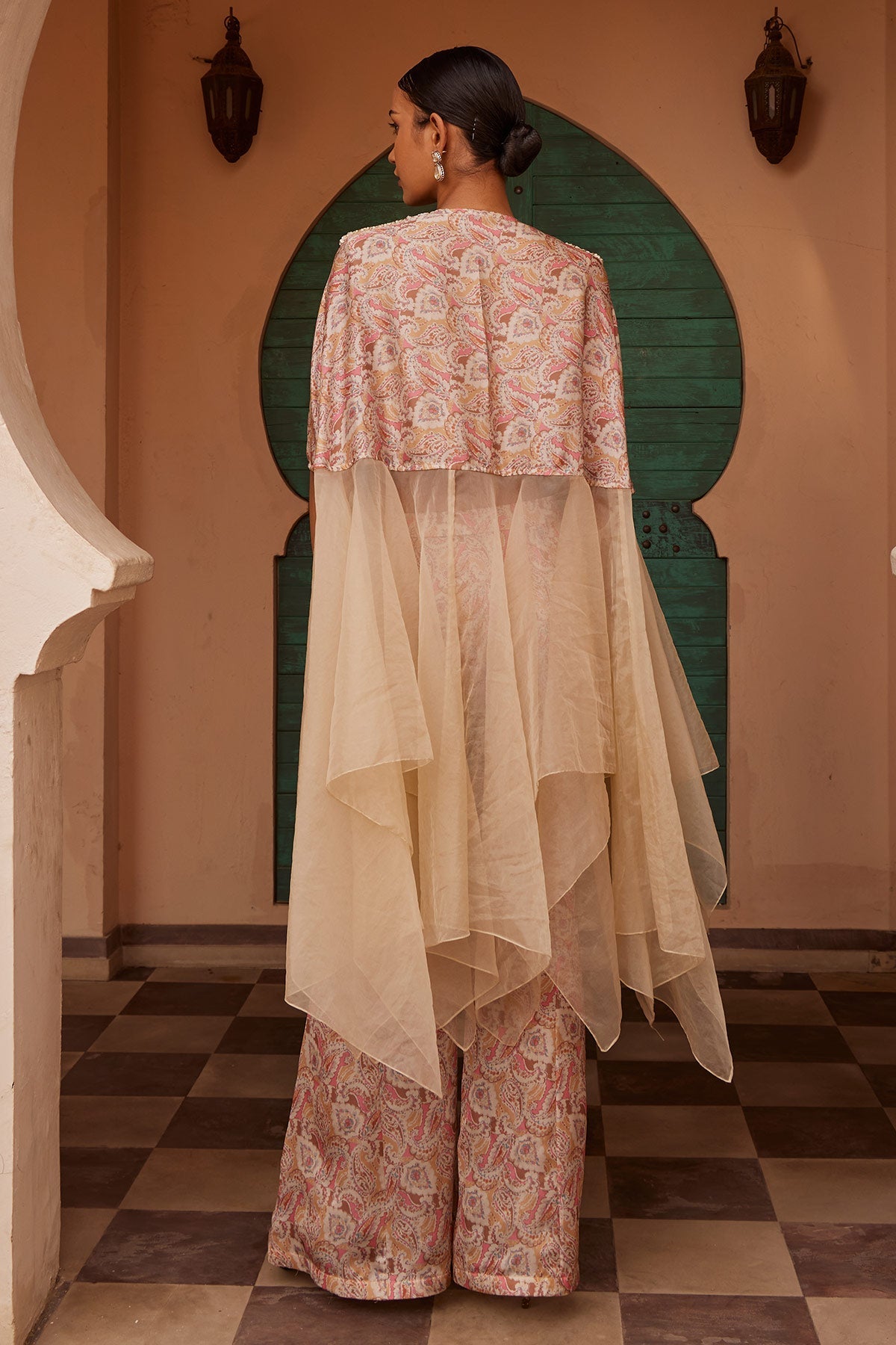 Women's Organza Printed Drape Kurta-Pant | Nidhika Shekhar