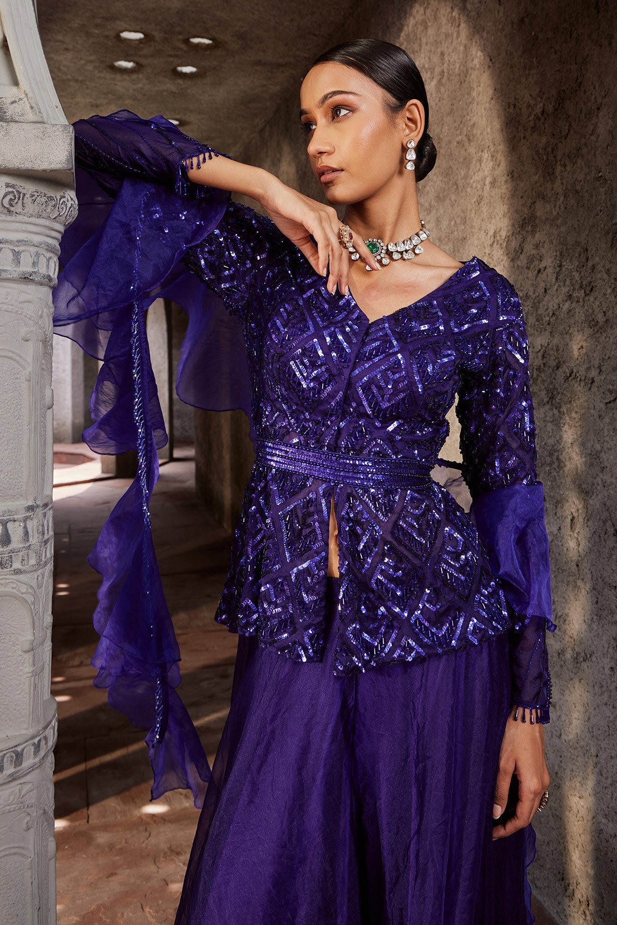 Designer Purple Jamuni Jalsaa Sharara Set