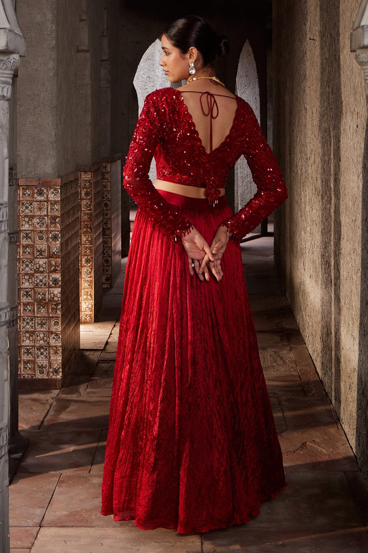 Surkh Laal Jalsaa Red Designer Lehenga Set