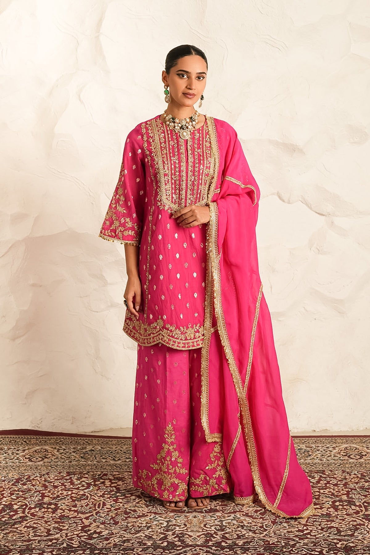Kesar Gulabi Kurta Set