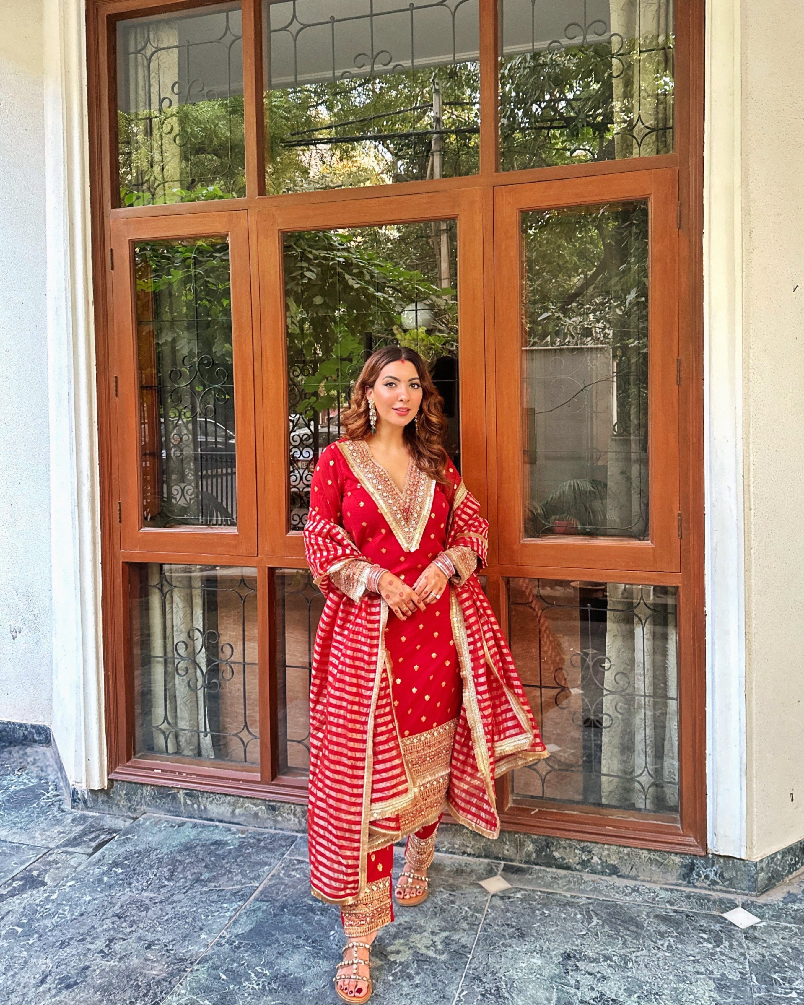 SHUBH SHREE LAL KURTA SET