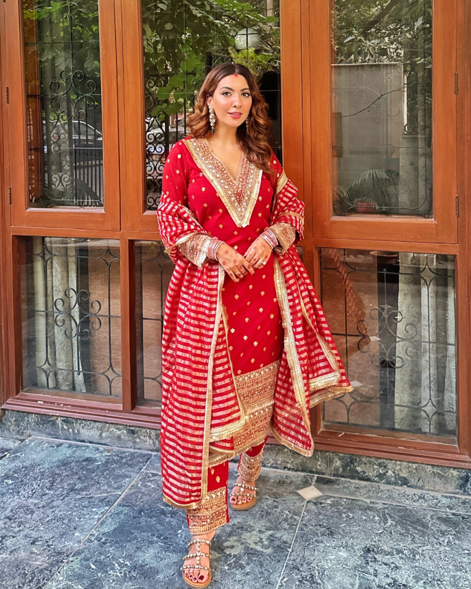 SHUBH SHREE LAL KURTA SET
