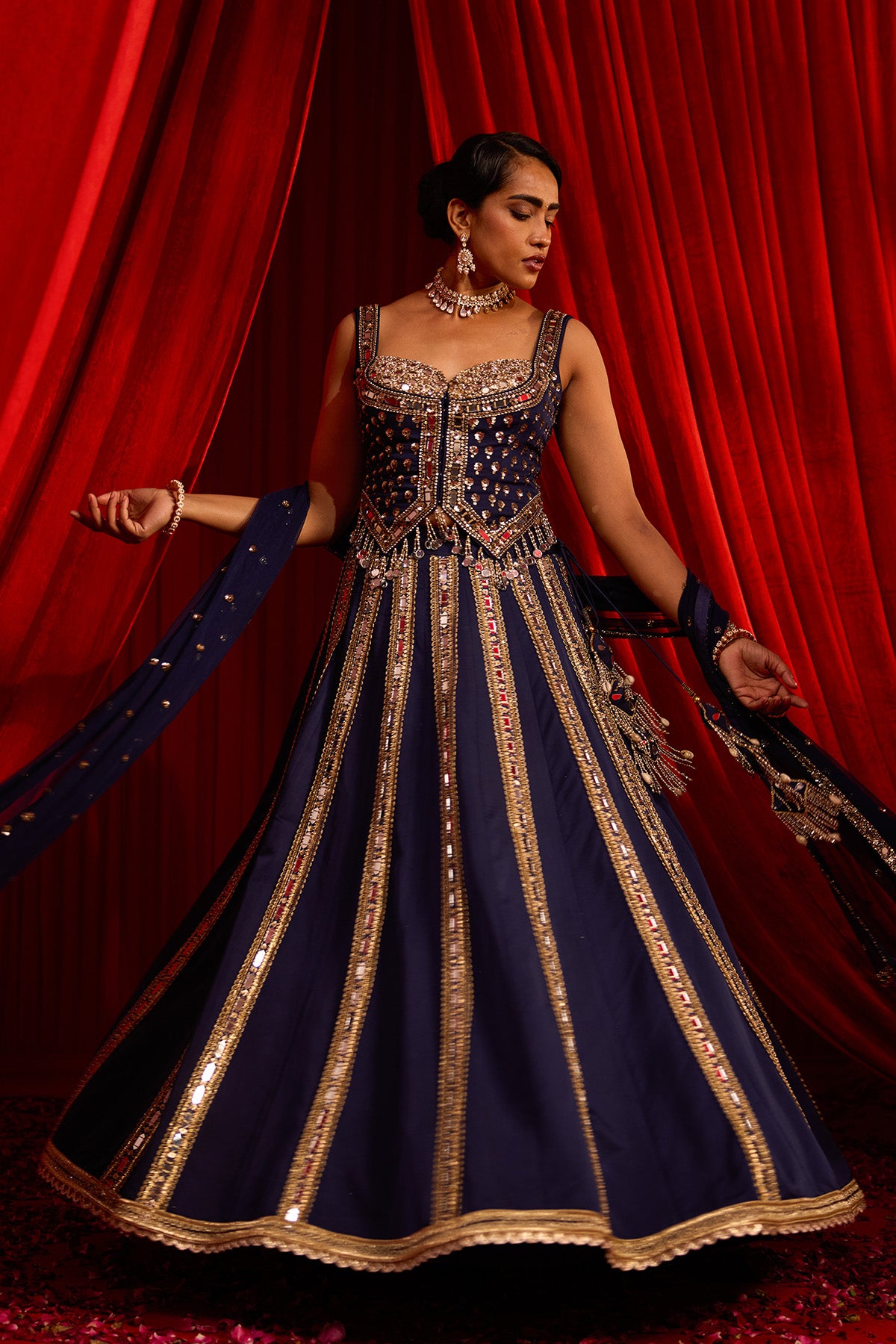 ANVAYA NEEL LEHENGA SET