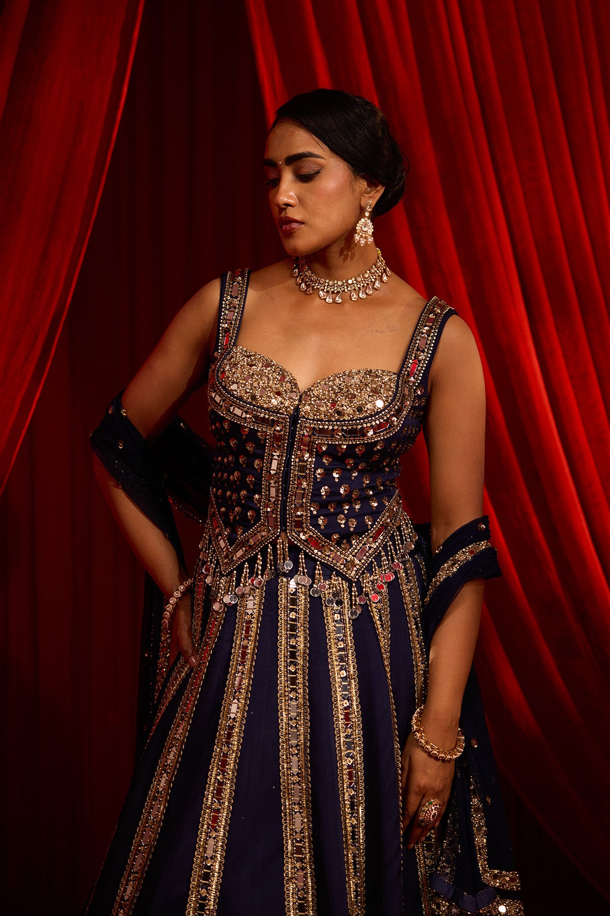 ANVAYA NEEL LEHENGA SET