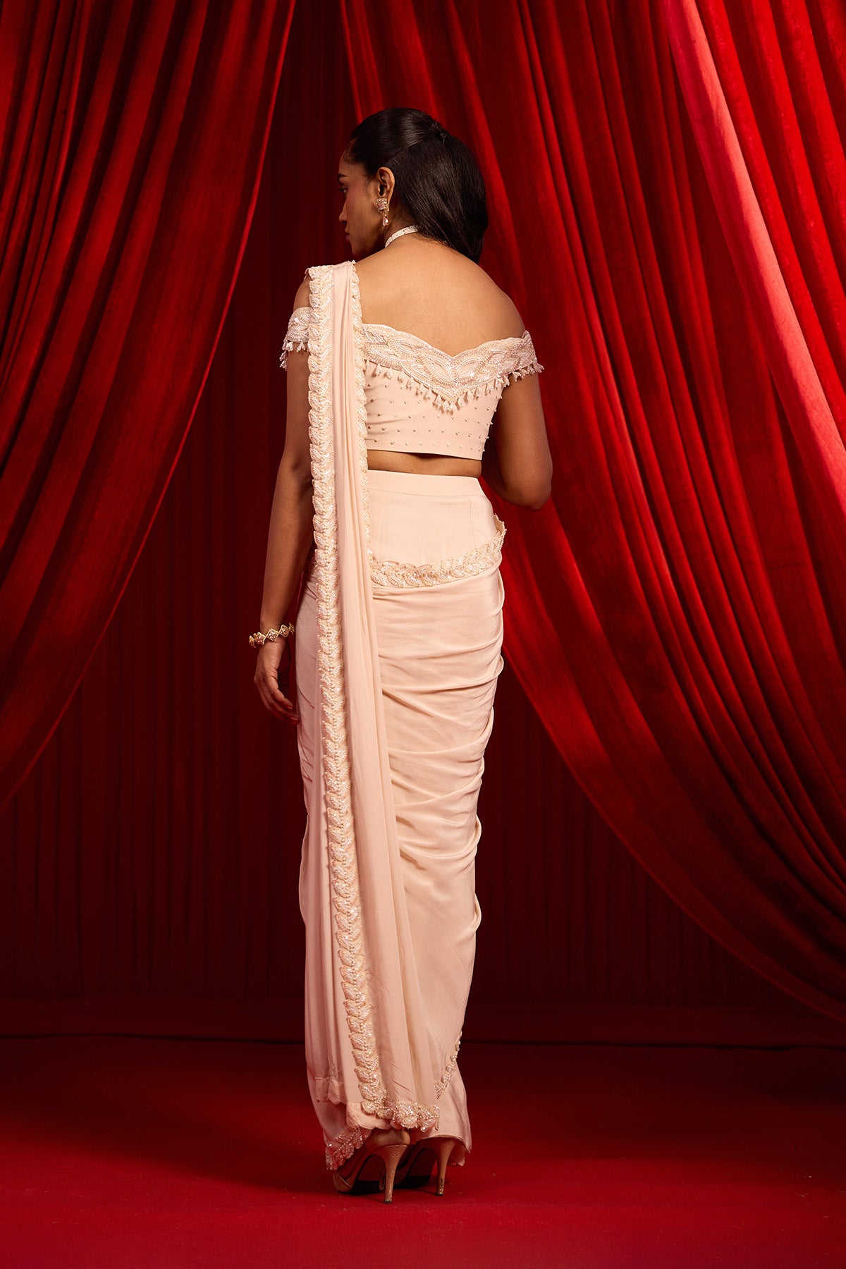 SANYOGA GULABI SAREE