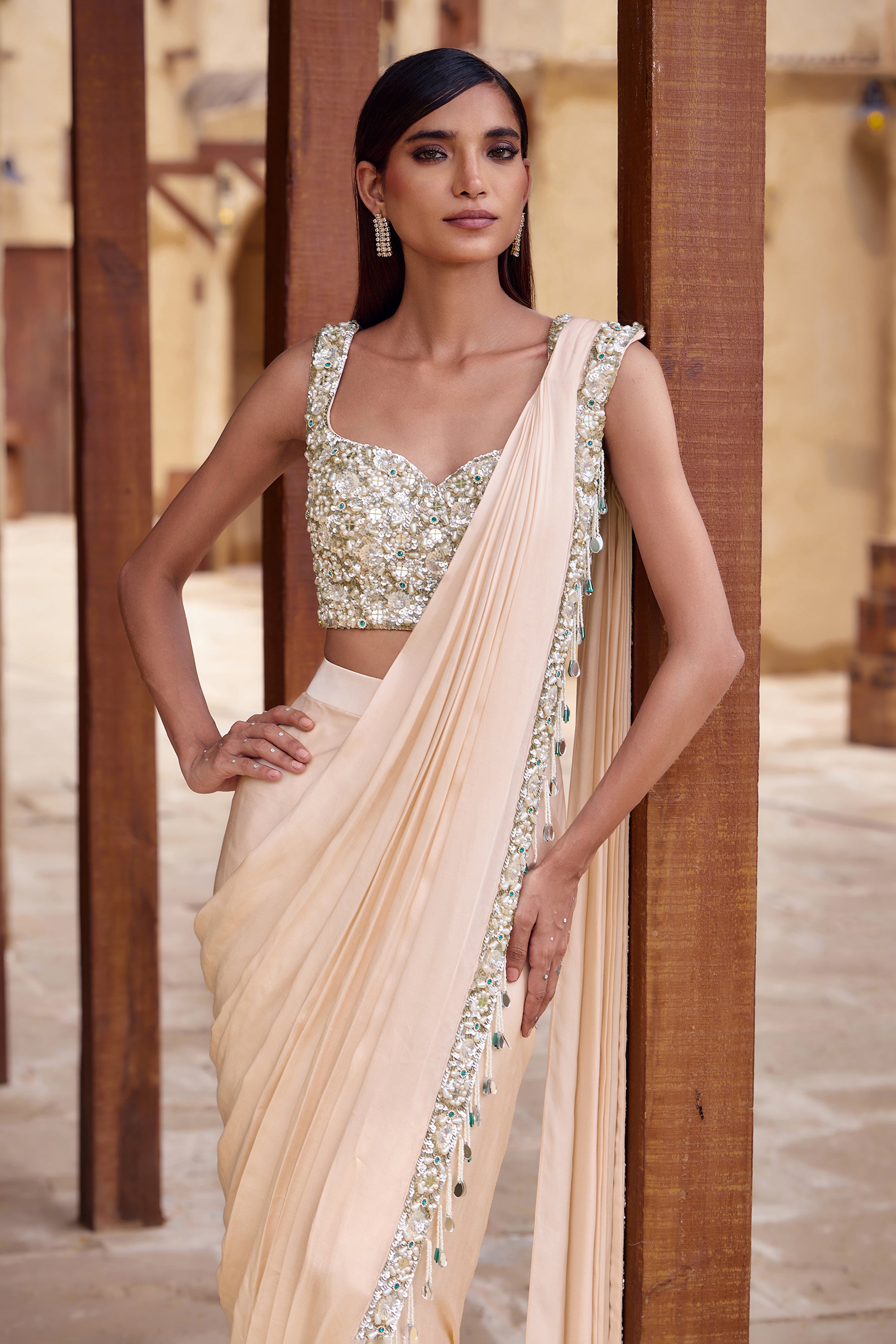 KUMUDINI DRAPED SAREE SET