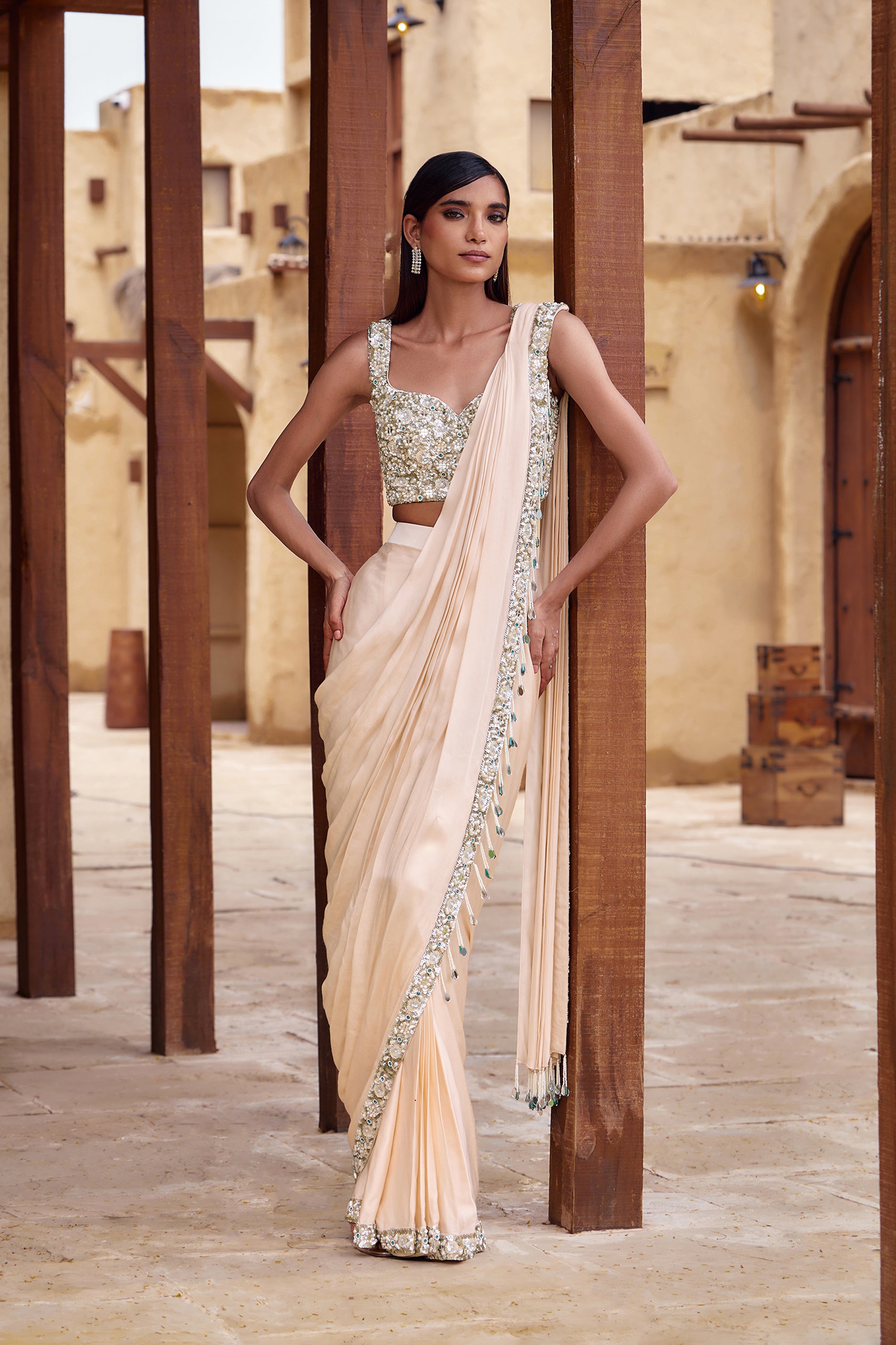 KUMUDINI DRAPED SAREE SET