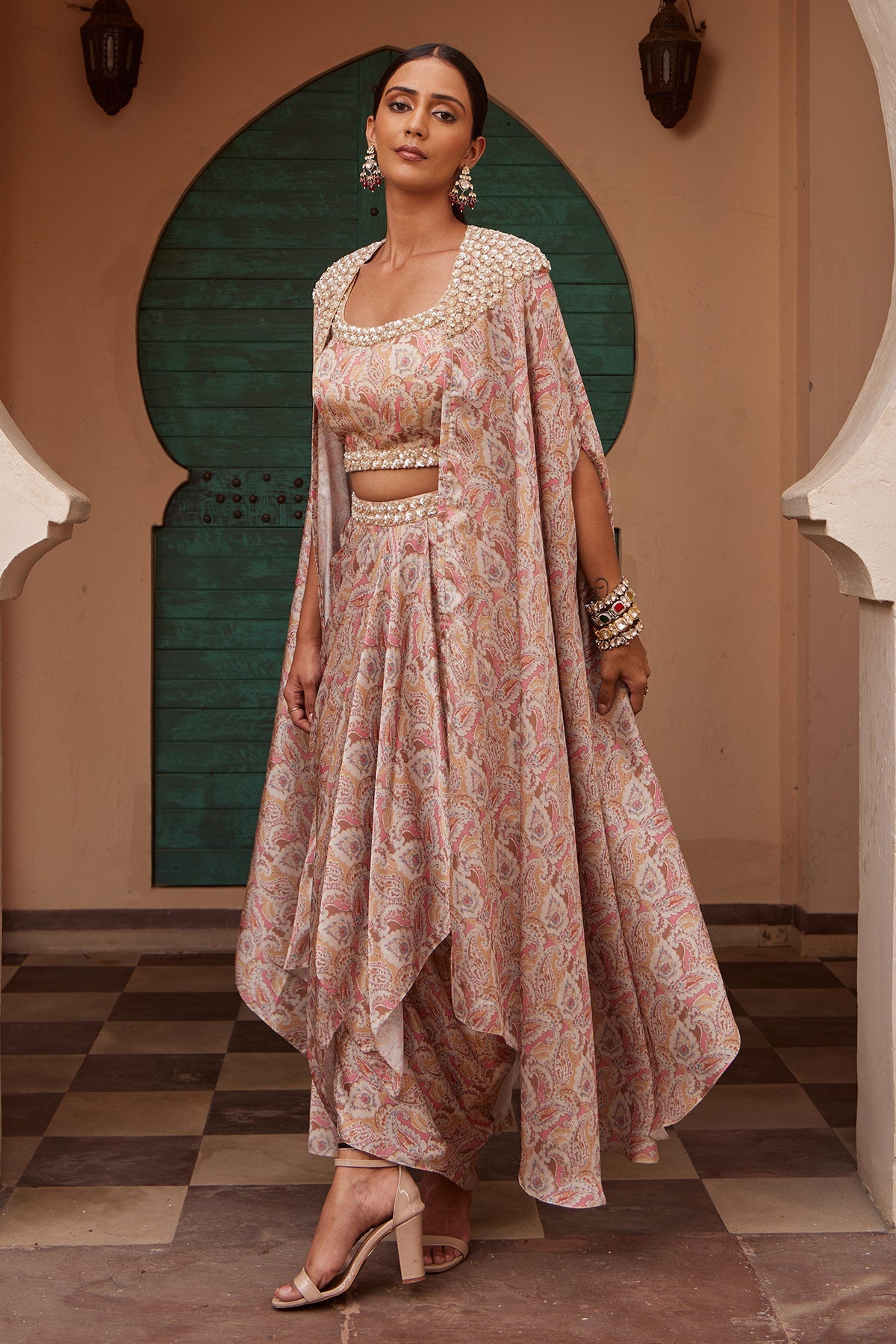 Designer Beige Jashan-E-Bahaar Co-ord Set