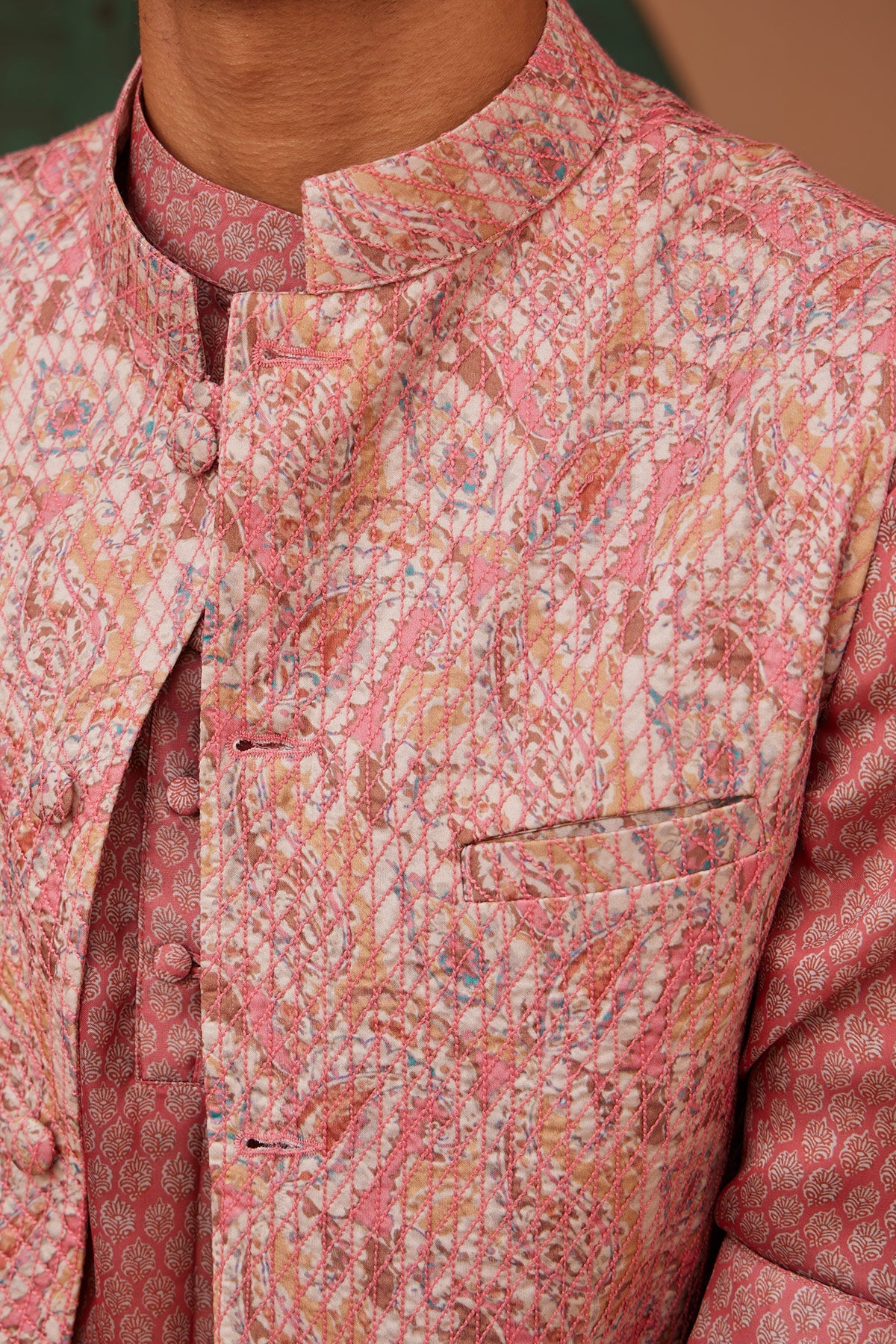 Men's Designer Printed Kurta with Bandi | Nidhika Shekhar