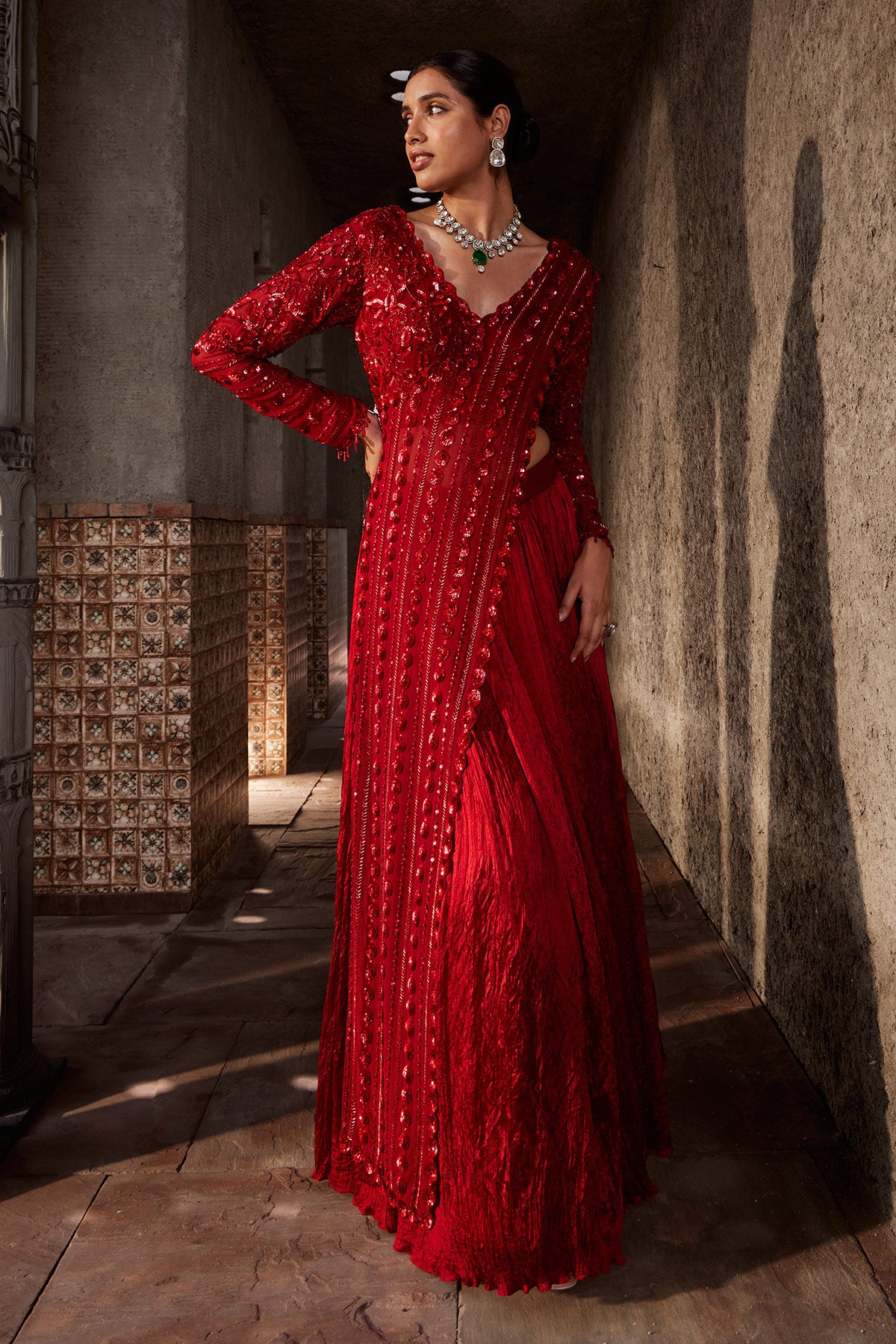 Sexy Red Sequin Prom Dresses One Shoulder High Slit Custom Made Designer  Photo Shoot Dress Celebrity Evening Dressing Gown - AliExpress