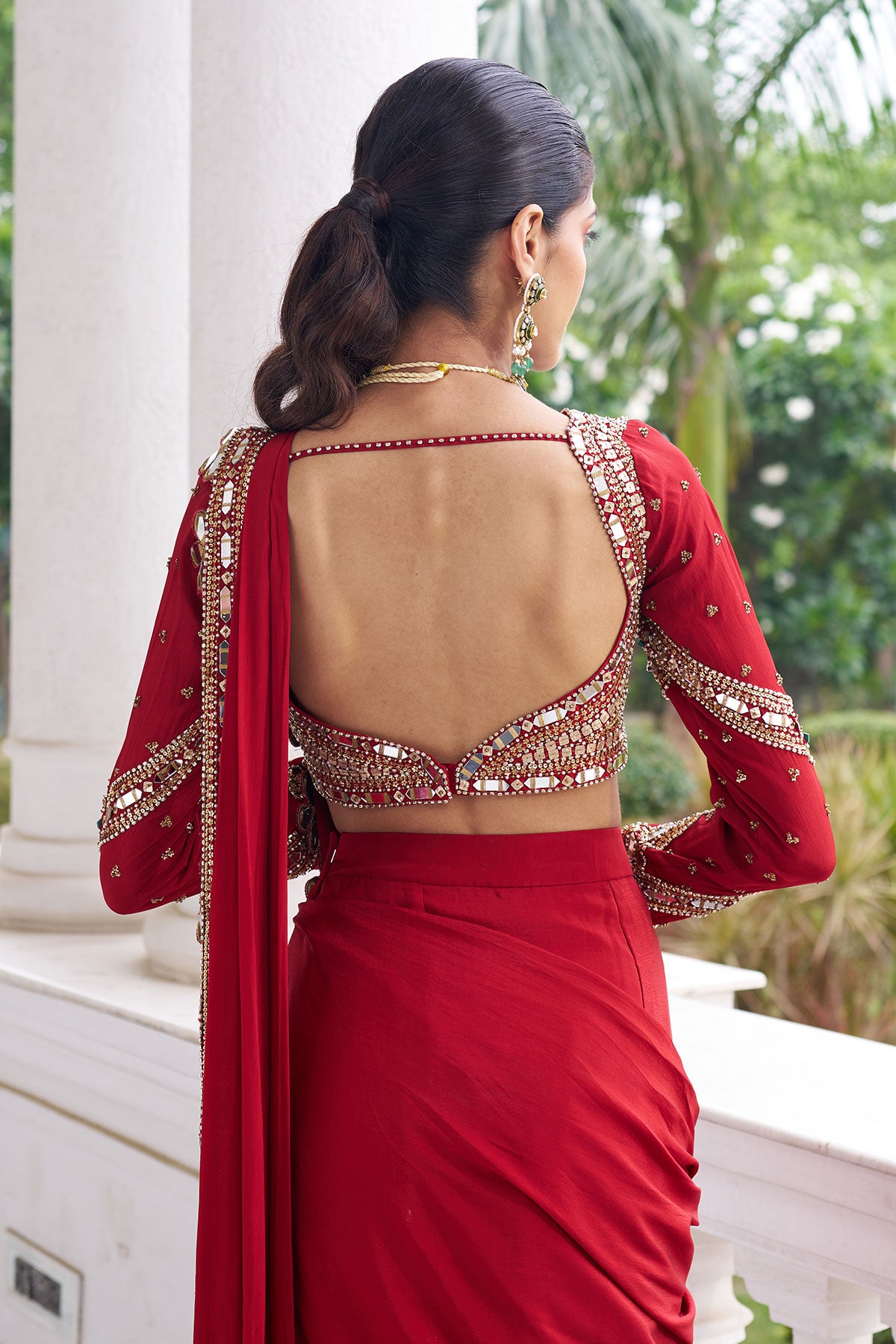 Laal harsh saree set