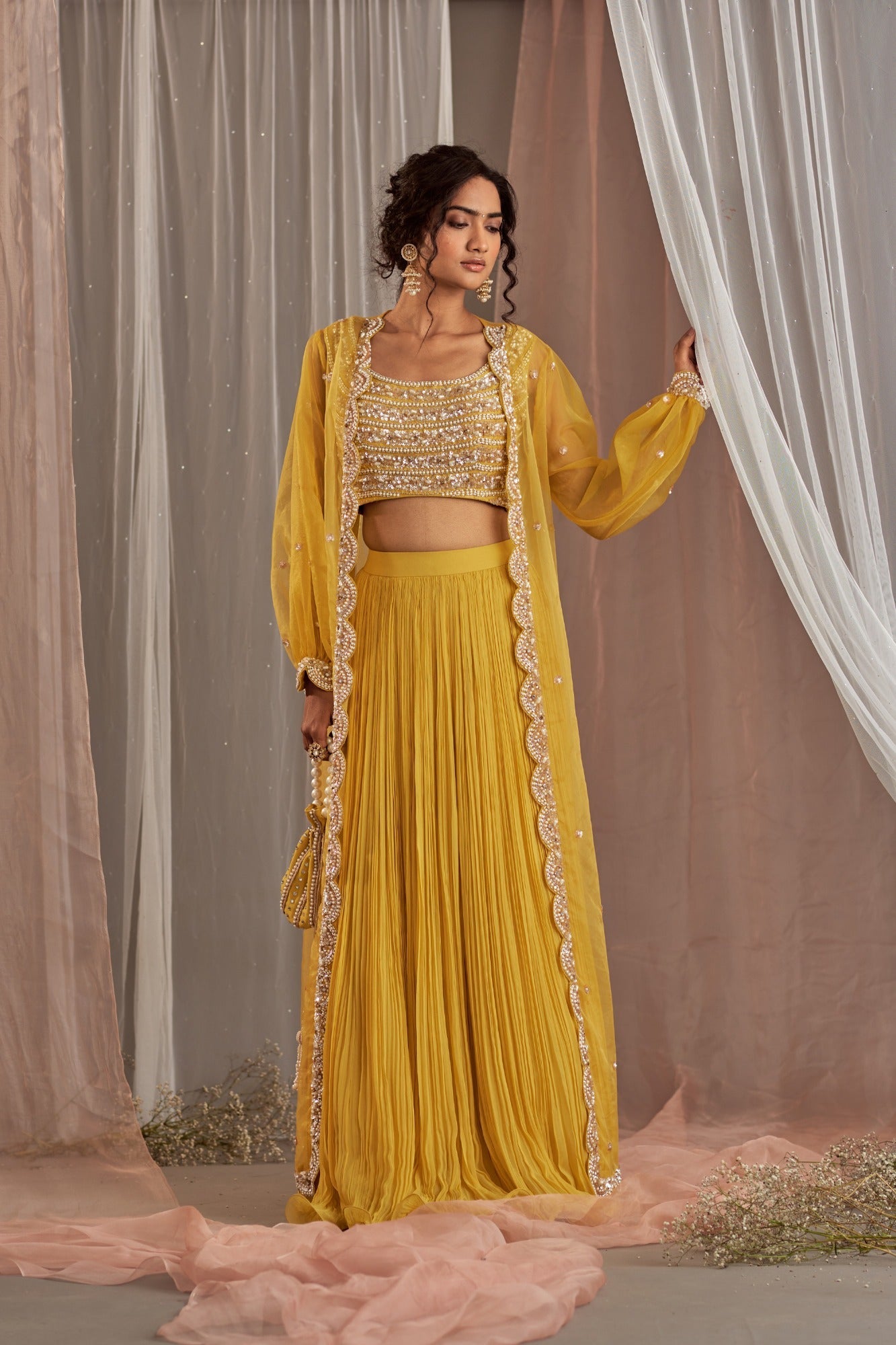 Women's Designer Yellow Lehenga Set