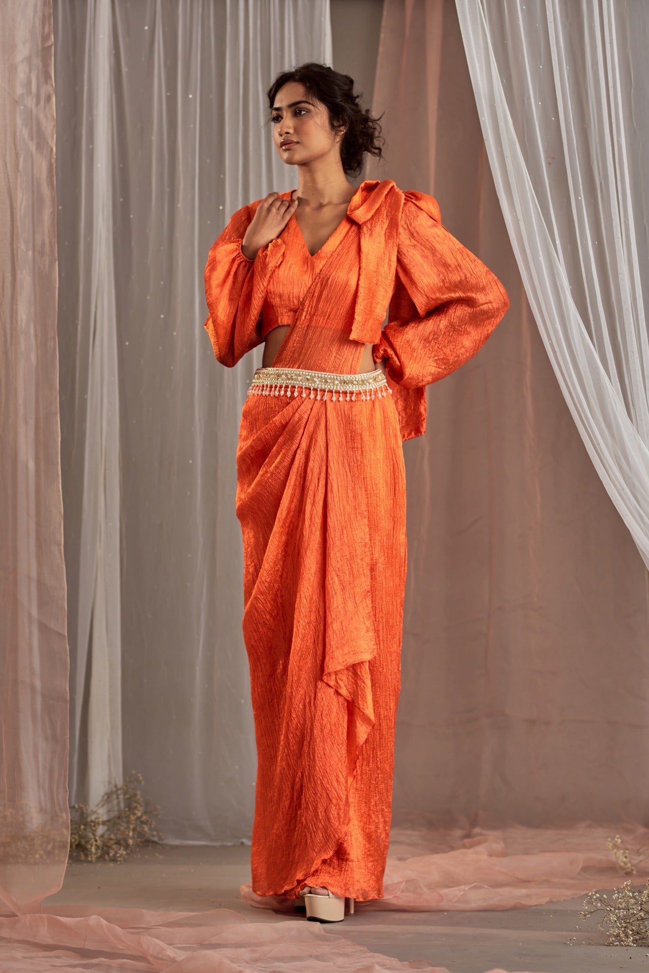 Buy Women's Designer Orange Co-ord Set | Nidhika Shekhar