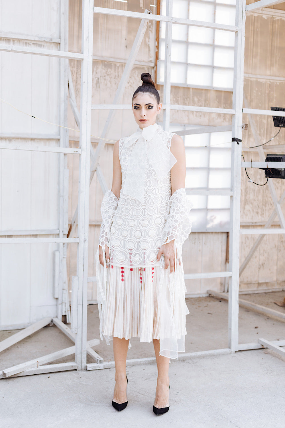 Buy Off White Organza Cutwork Dress Set | Nidhika Shekhar