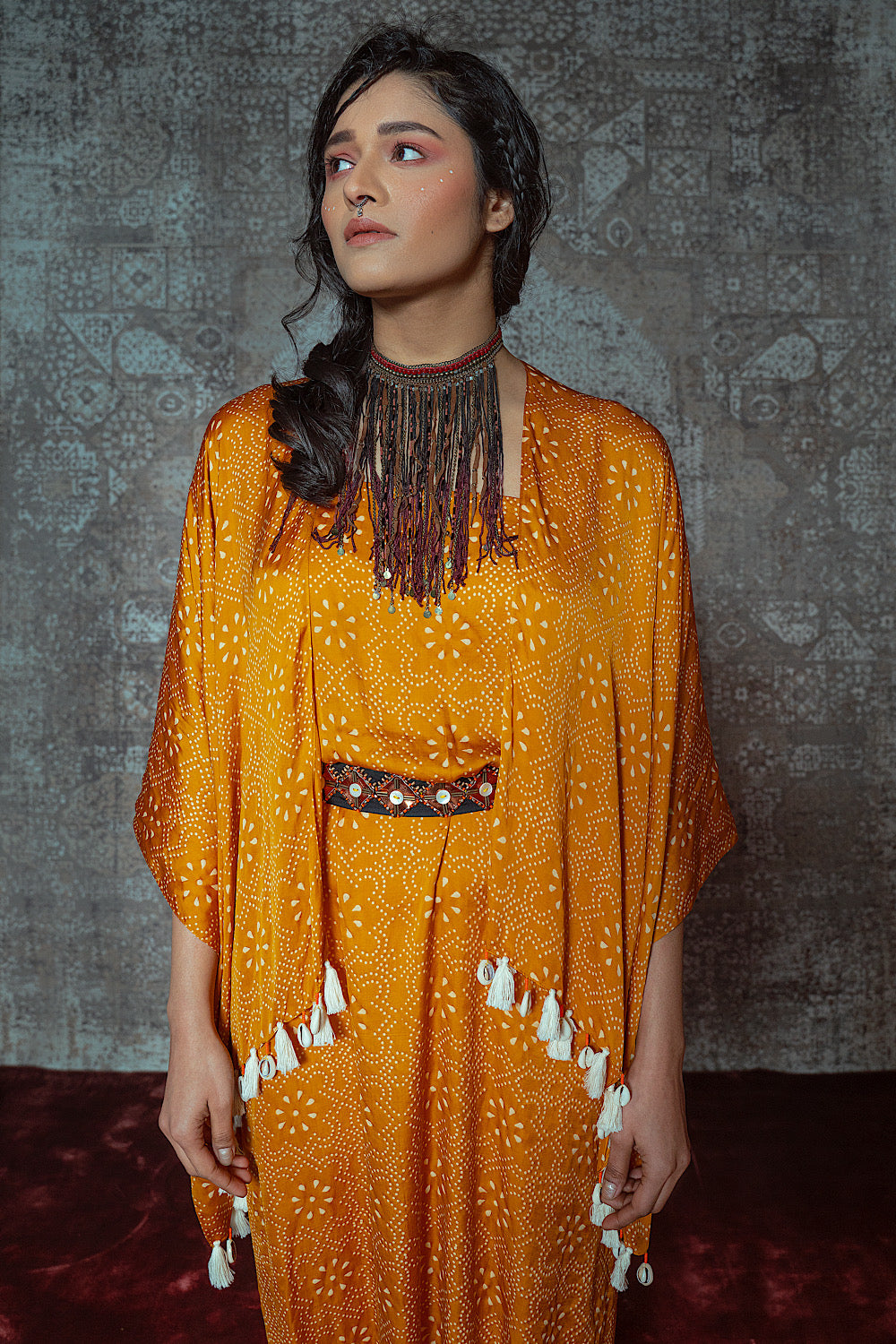 Buy Women's Yellow Qubila Drape Jumpsuit | Nidhika Shekhar