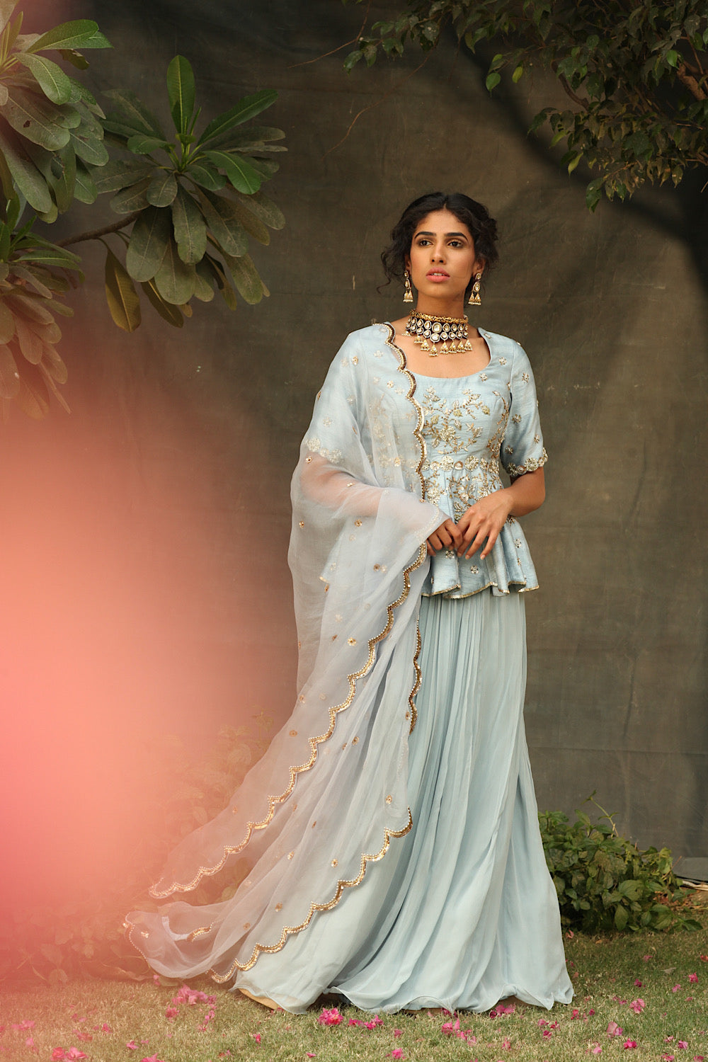 Buy Women's Designer Aqua Lehenga Choli Set | Nidhika Shekhar