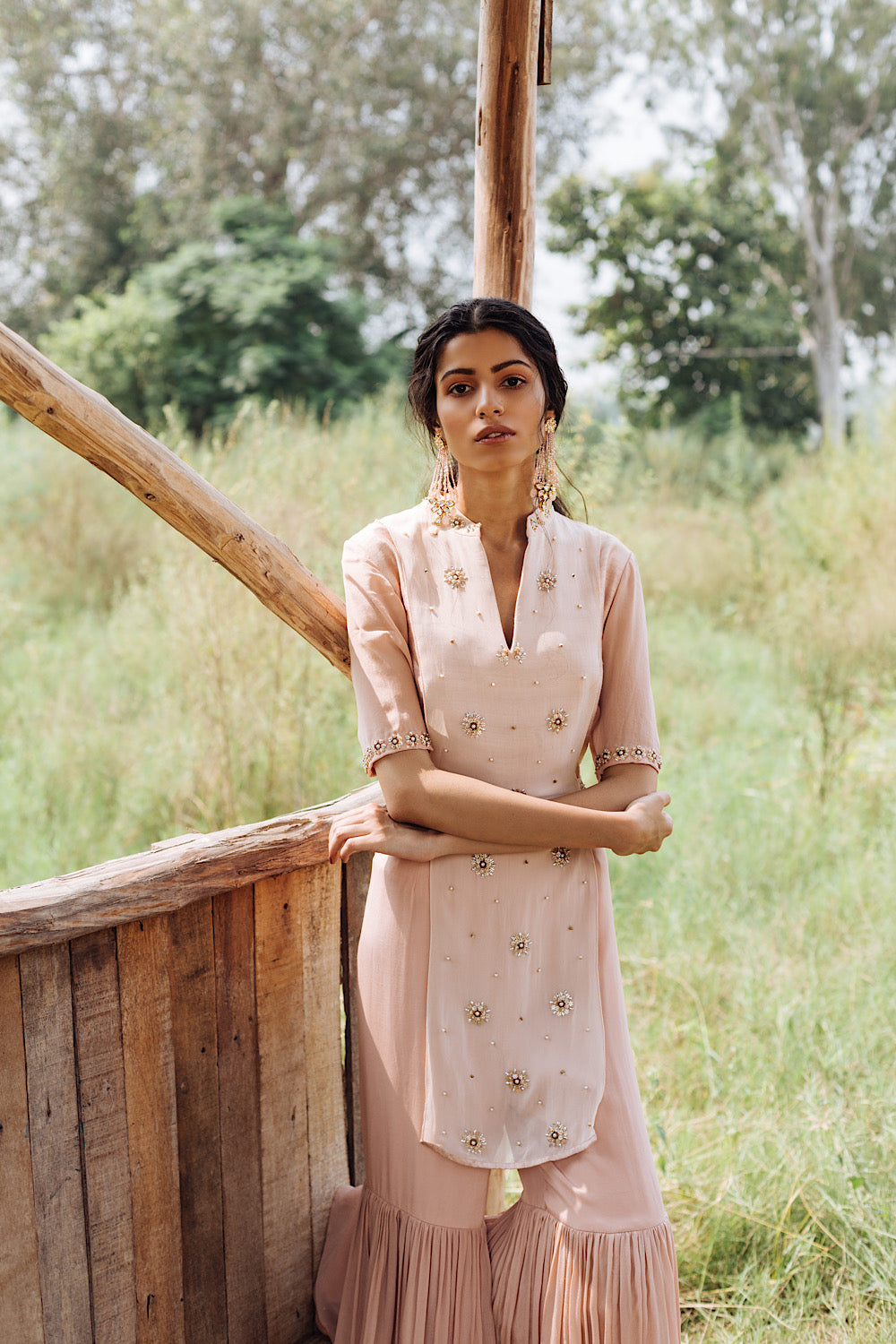 Buy Women's Designer Pink Drape Jumpsuit | Nidhika Shekhar