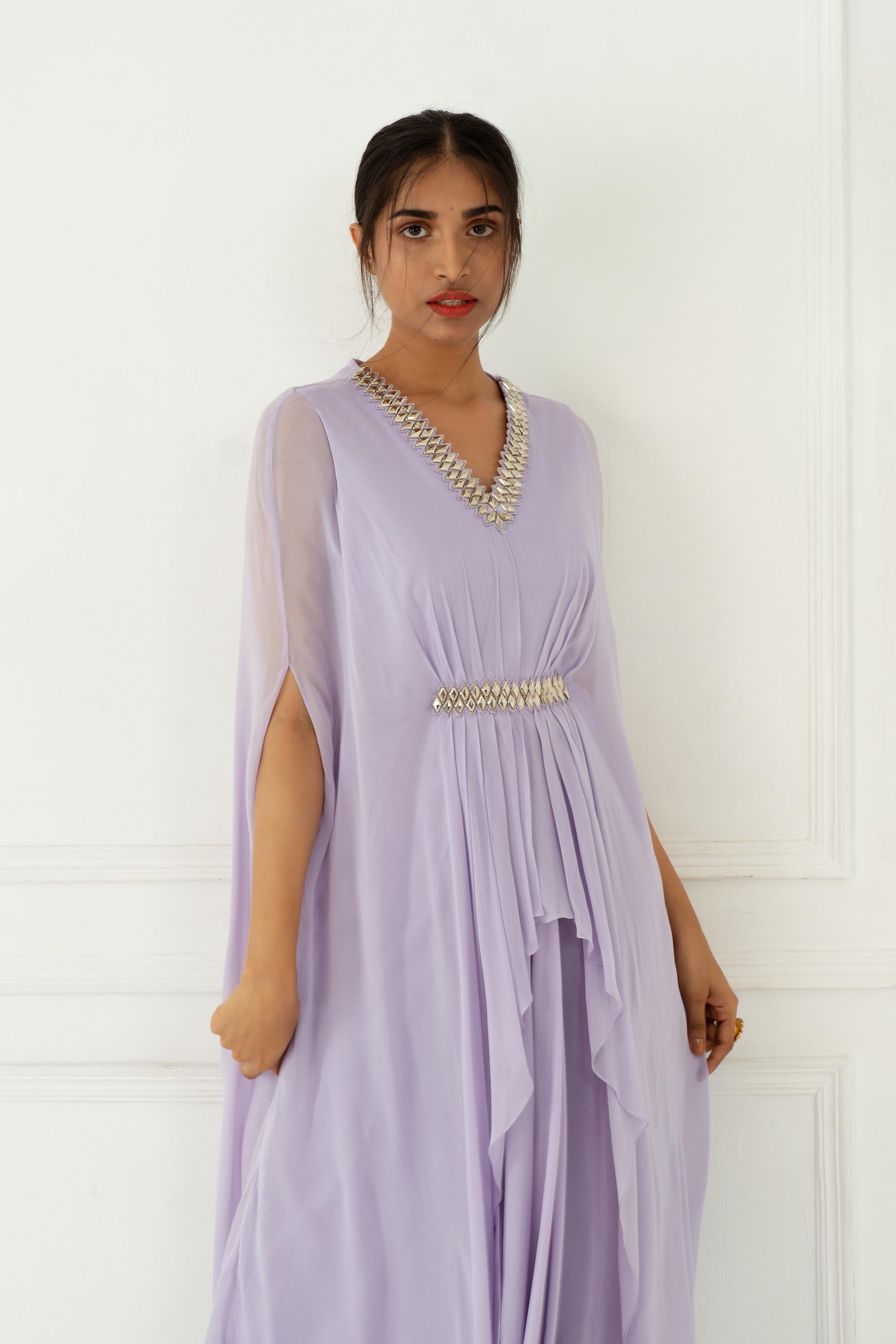 Shop Women's Designer Lilac Drape Gown | Nidhika Shekhar