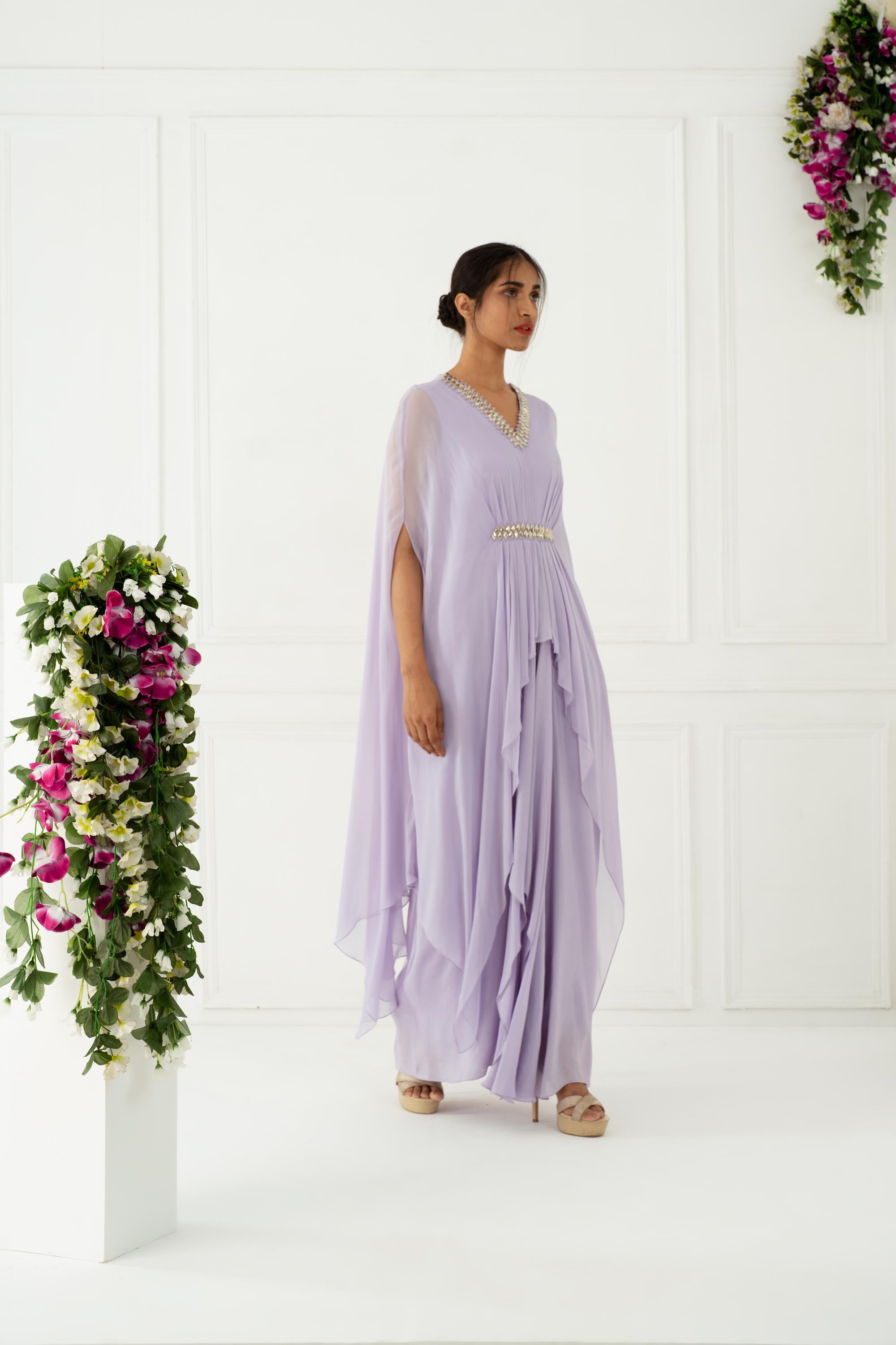 Shop Women's Designer Lilac Drape Gown | Nidhika Shekhar
