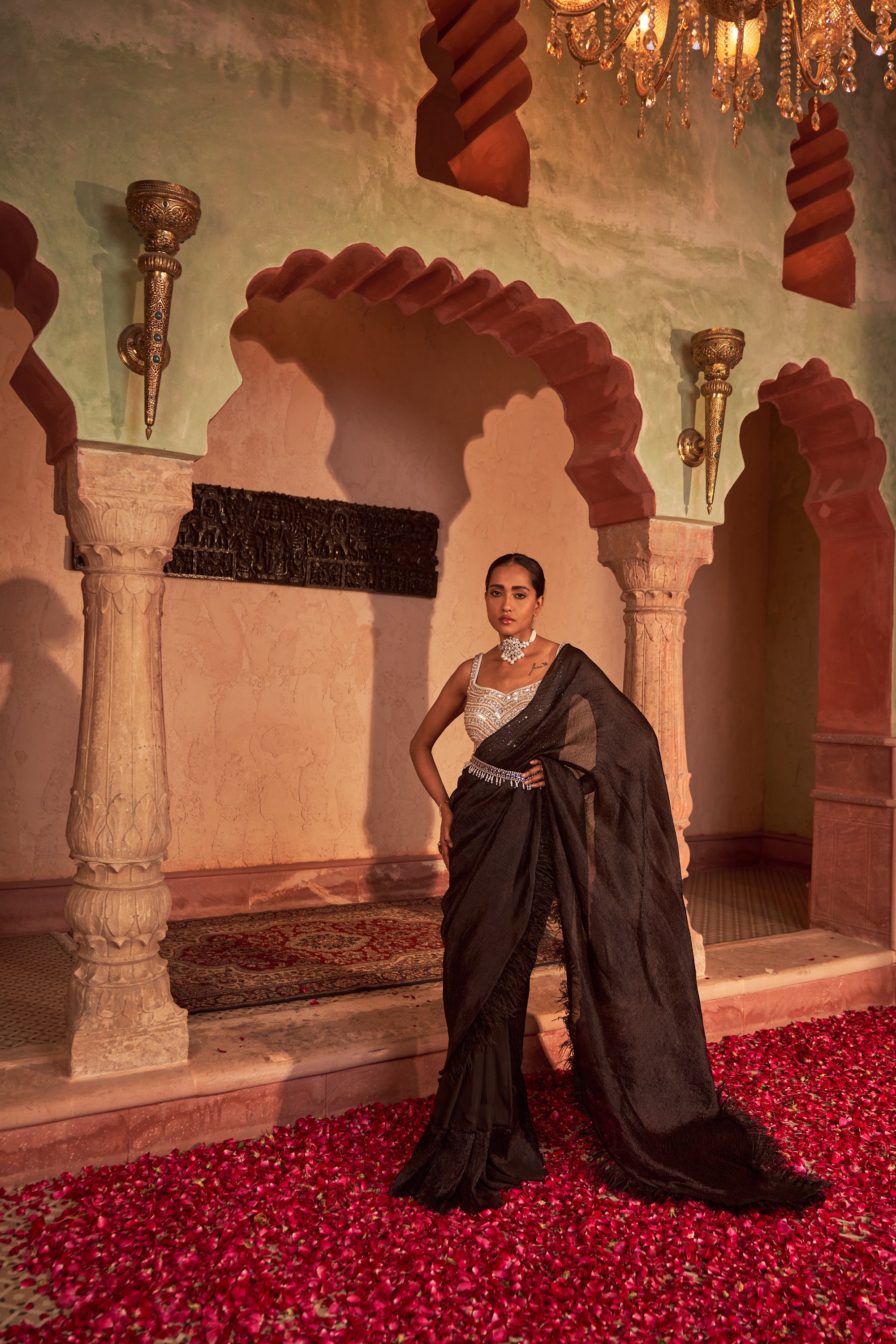 Buy Black Drape - Deccan Tyohaar Saree | Nidhika Shekhar