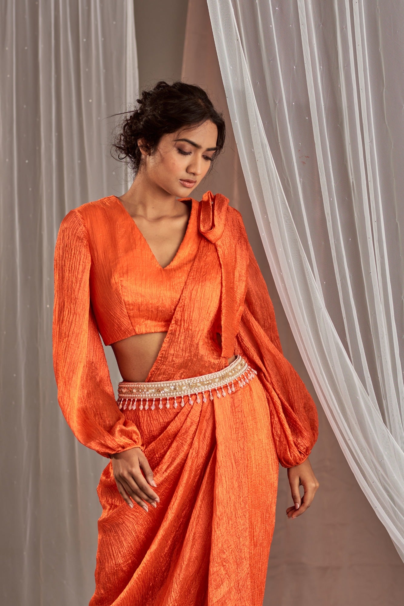 Buy Women's Designer Orange Co-ord Set | Nidhika Shekhar
